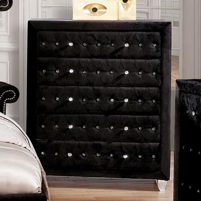 

    
Glam Black Solid Wood Chest Furniture of America Alzire CM7150BK-C
