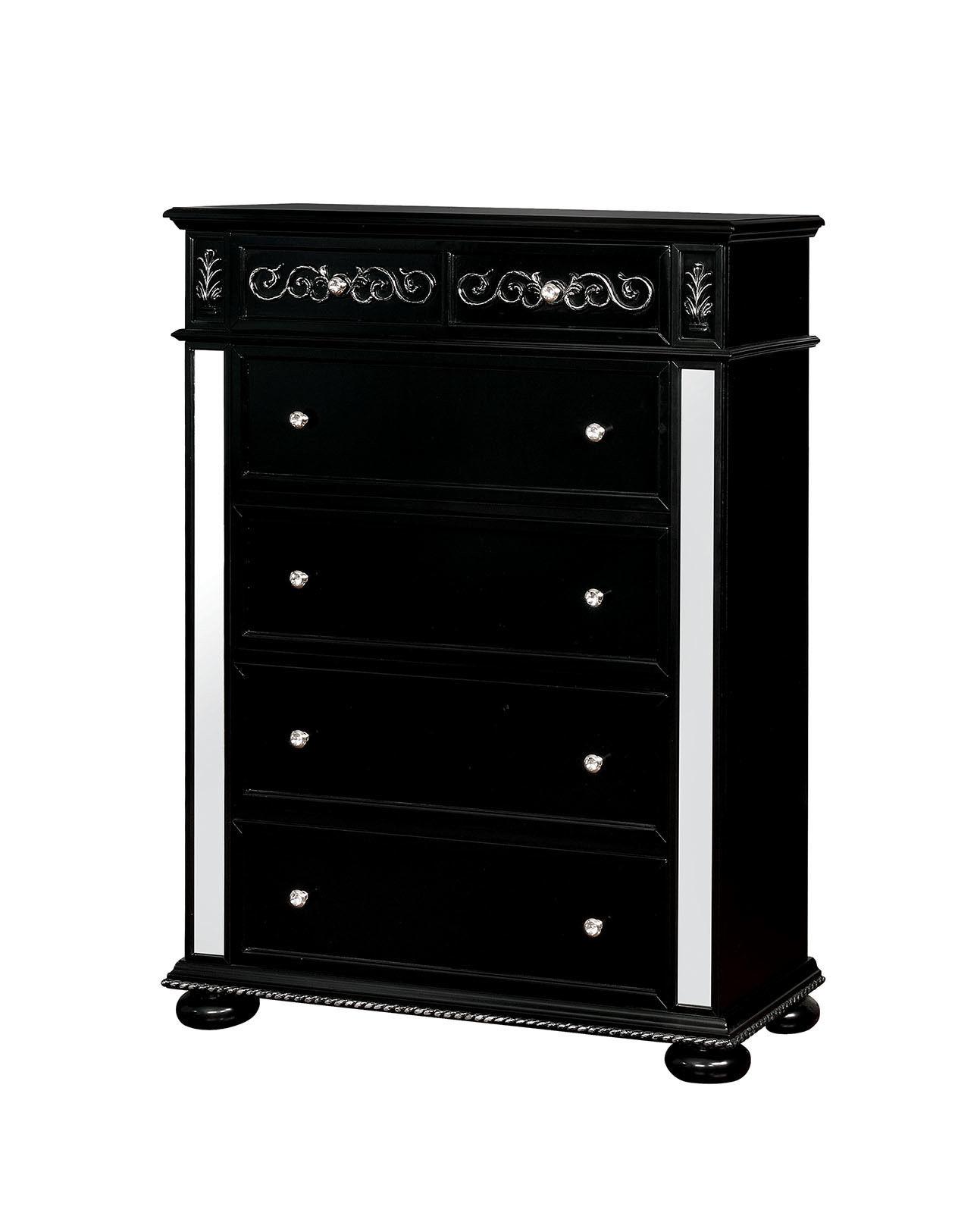 

    
Glam Black Solid Wood Chest Furniture of America CM7194BK-C Azha
