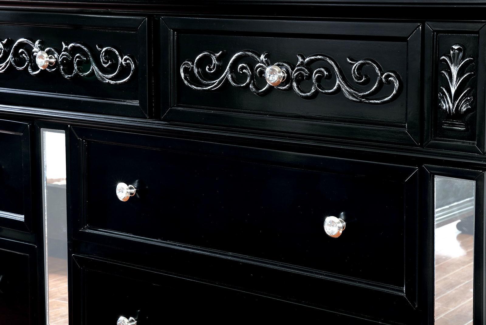 

    
Glam Black Solid Wood Dresser Furniture of America CM7194BK-D Azha
