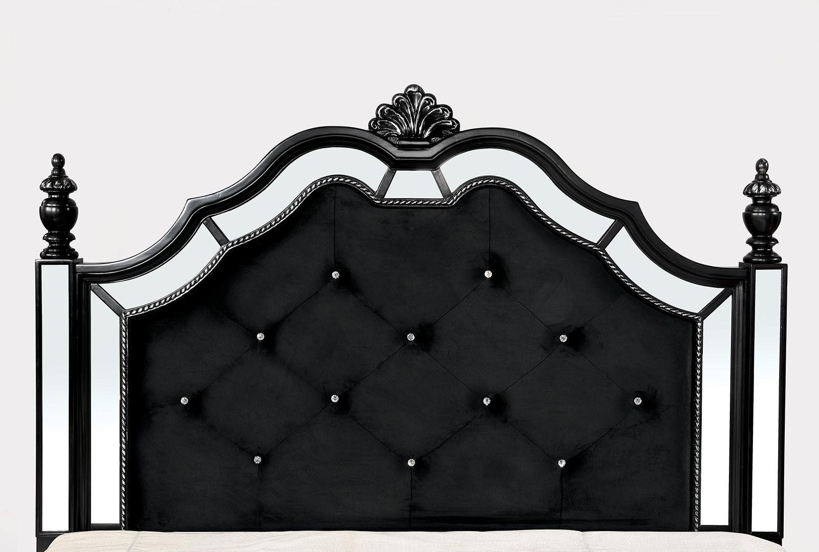 

    
Glam Black Solid Wood Queen Bed Furniture of America CM7194BK Azha
