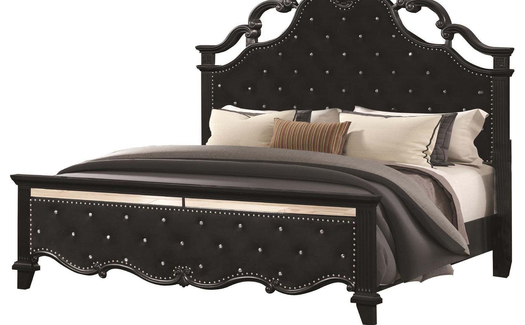 

    
MILAN-EK-NDMC-5PC Glam Black Tufted King Bedroom Set 5P MILAN Galaxy Home Contemporary Modern
