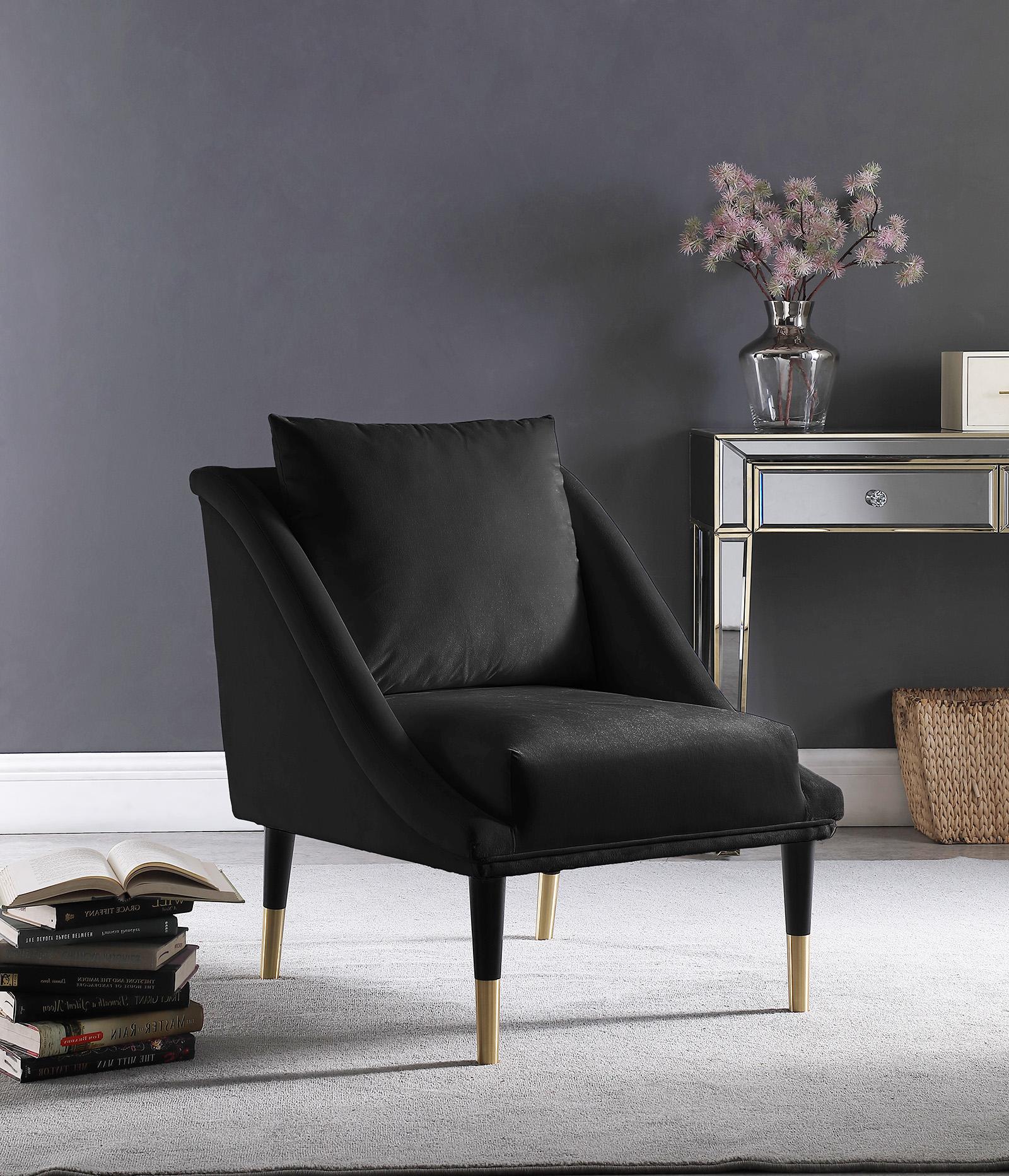 

    
Glam Black Velvet Accent Chair ELEGANTE 517Black-C Meridian Modern Contemporary
