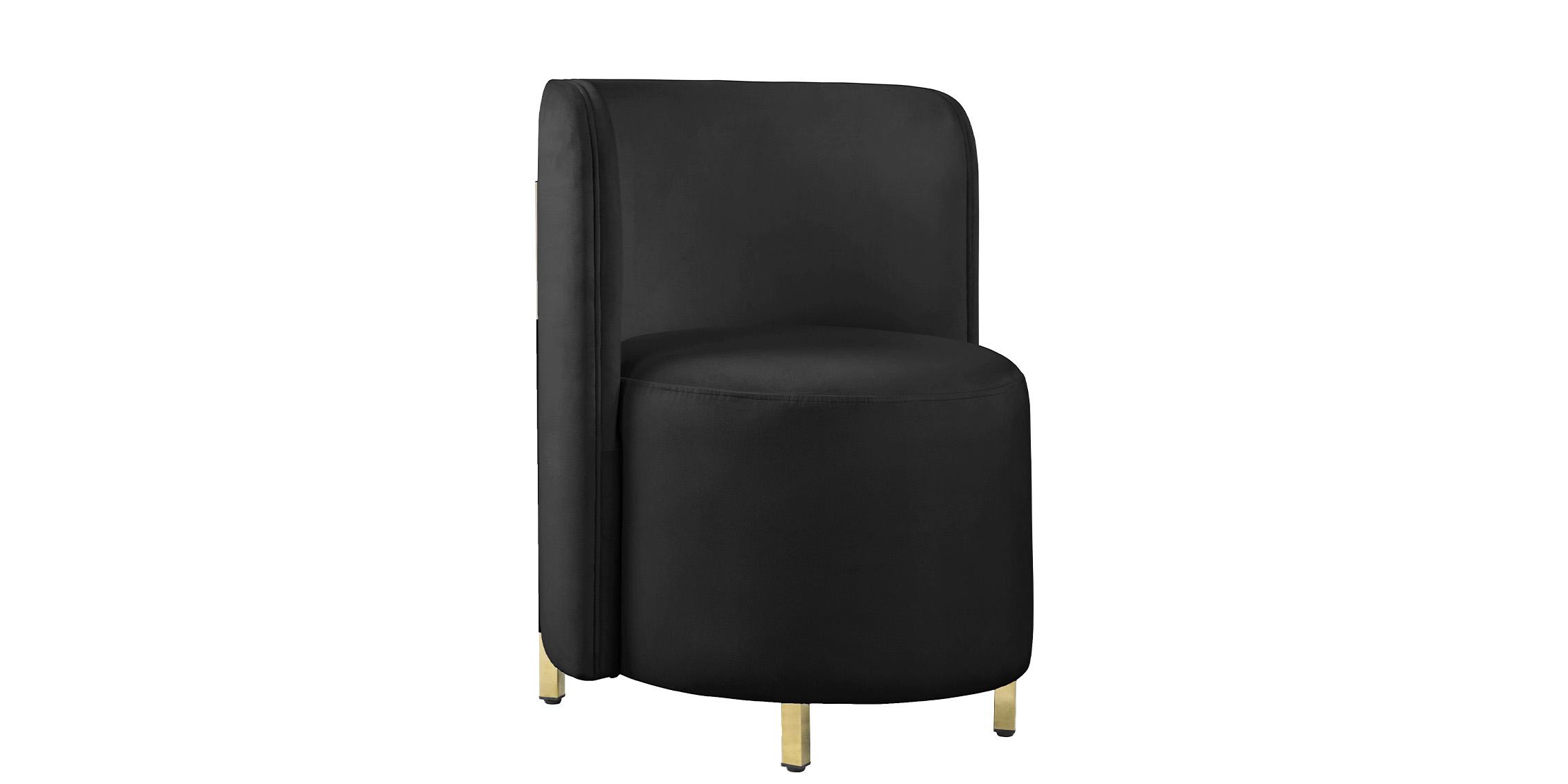 Contemporary, Modern Accent Chair ROTUNDA 518Black-C 518Black-C in Black Velvet