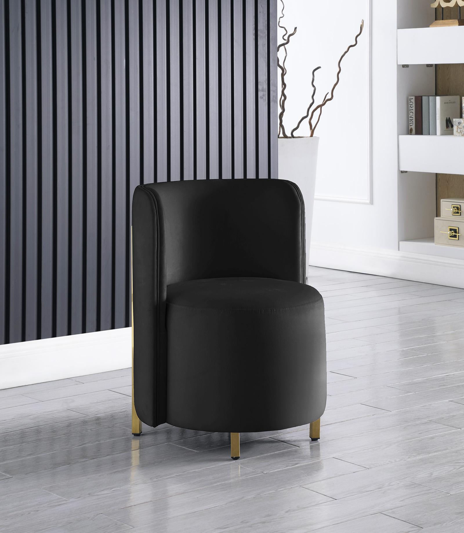 

    
Glam Black Velvet Accent Chair ROTUNDA 518Black-C Meridian Modern Contemporary
