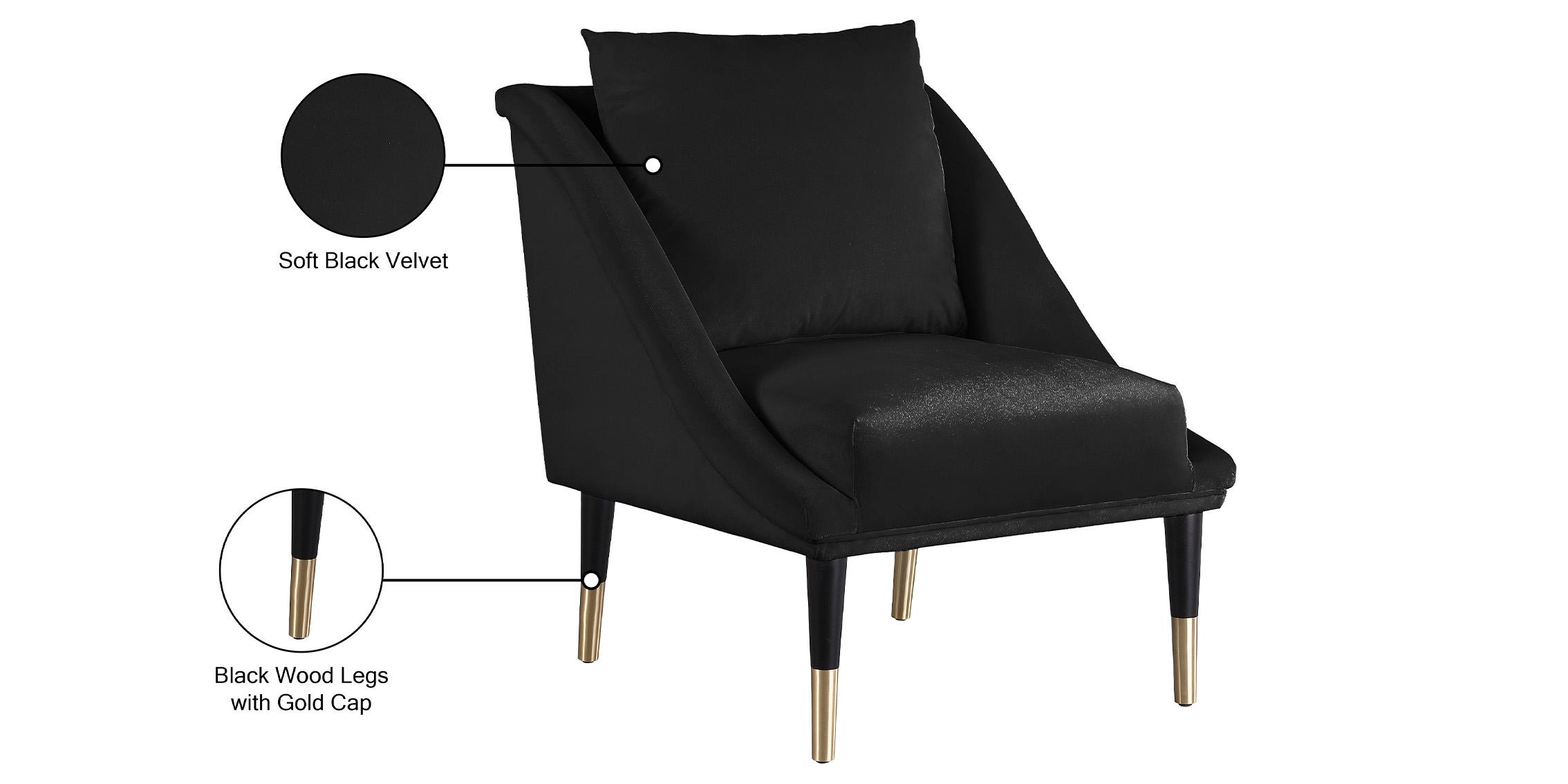 

        
094308250014Glam Black Velvet Accent Chair Set 2Pcs ELEGANTE 517Black-C Meridian Modern
