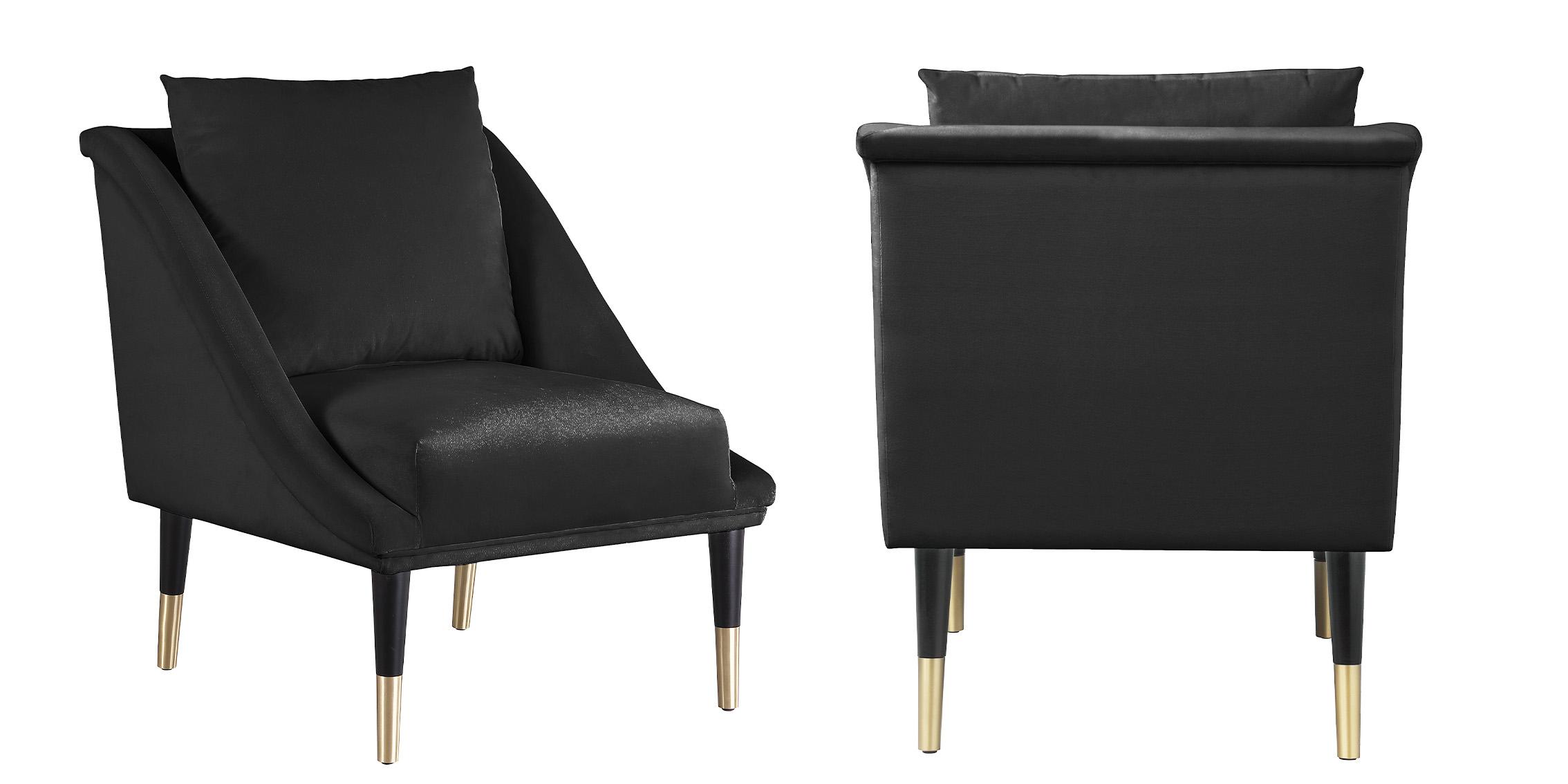 

    
Glam Black Velvet Accent Chair Set 2Pcs ELEGANTE 517Black-C Meridian Modern

