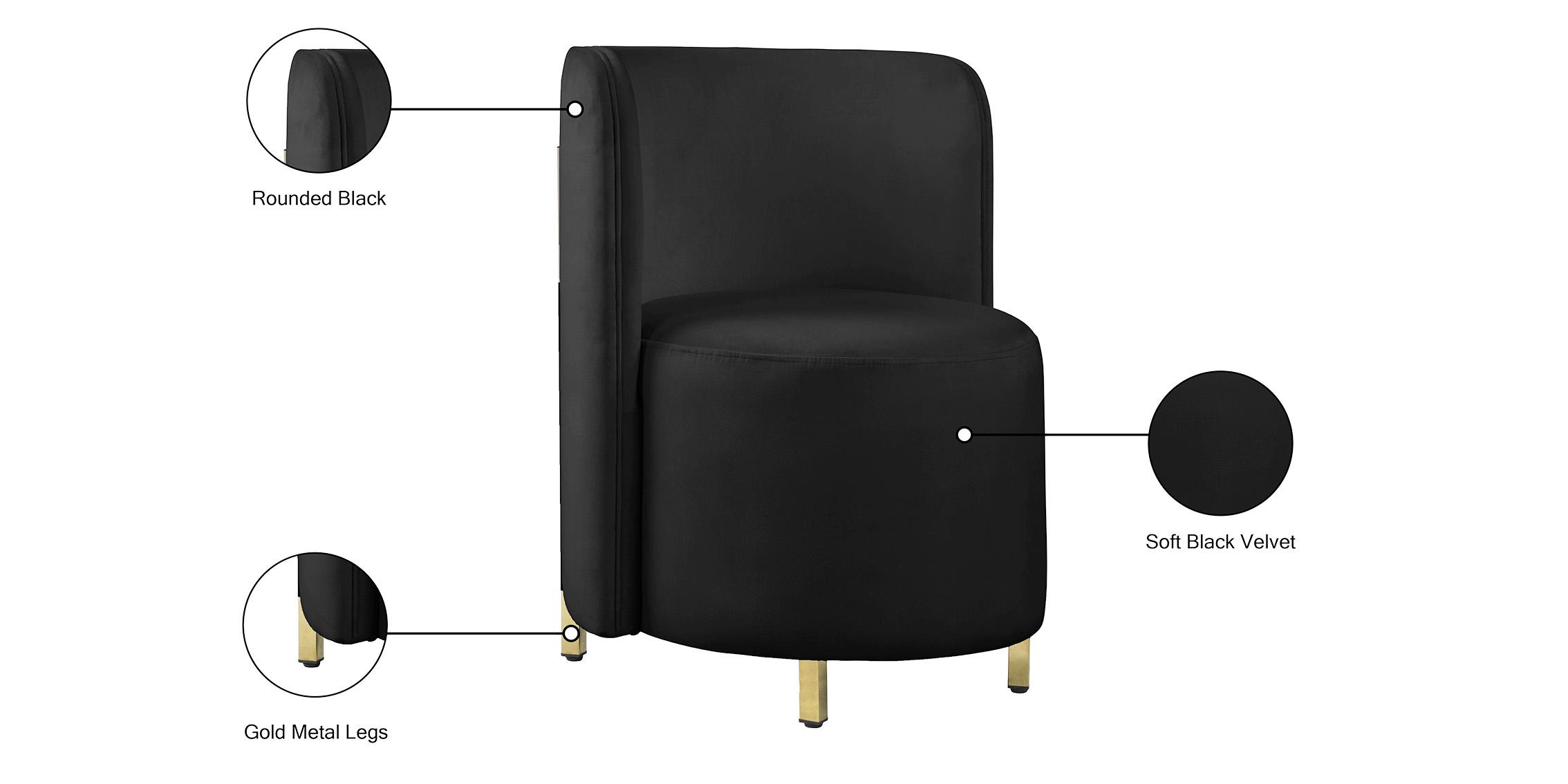 

        
094308250113Glam Black Velvet Accent Chair Set 2Pcs ROTUNDA 518Black-C Meridian Modern
