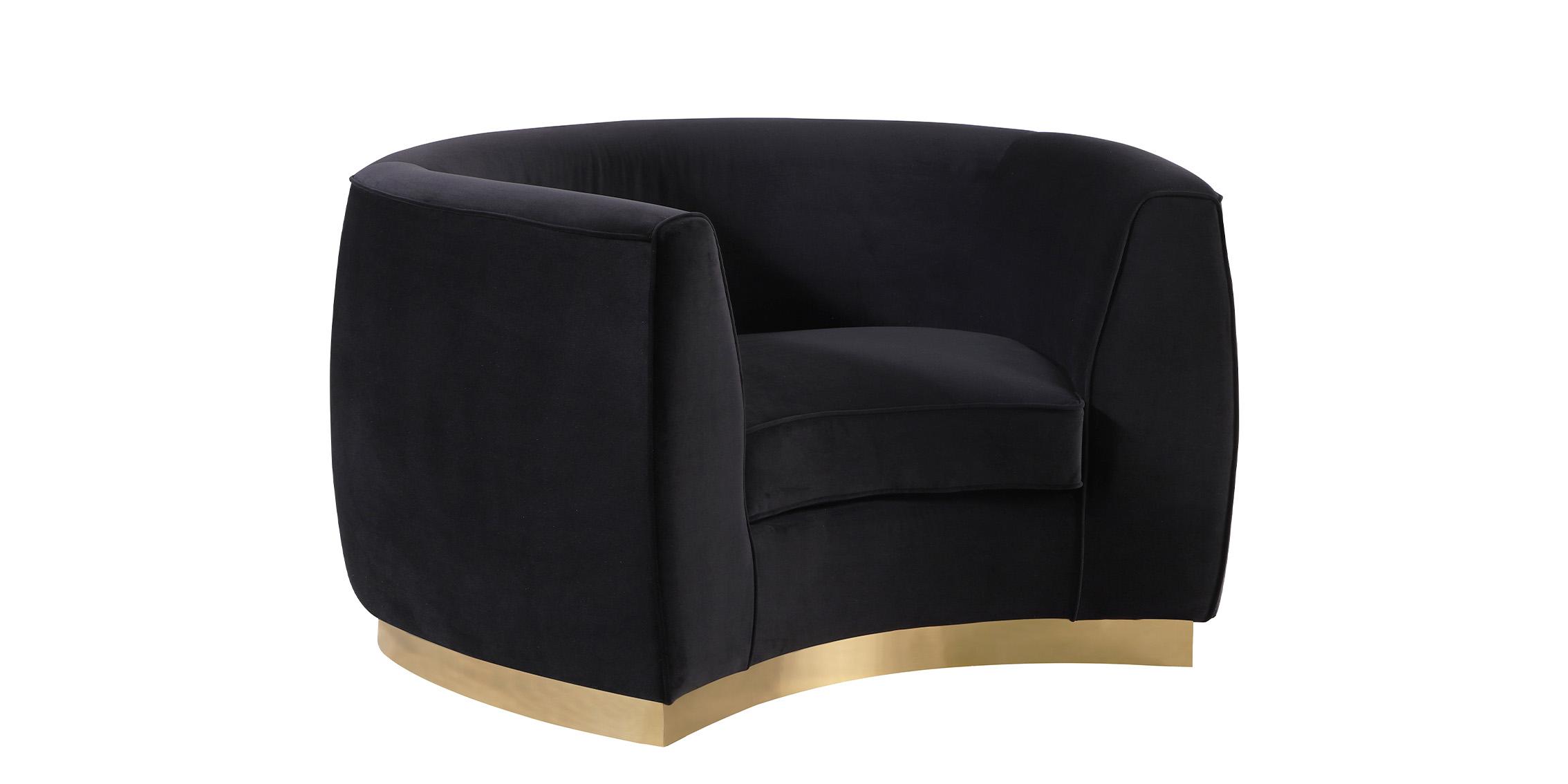 

    
Glam Black Velvet Arm Chair Julian 620Black-C Meridian Contemporary Modern
