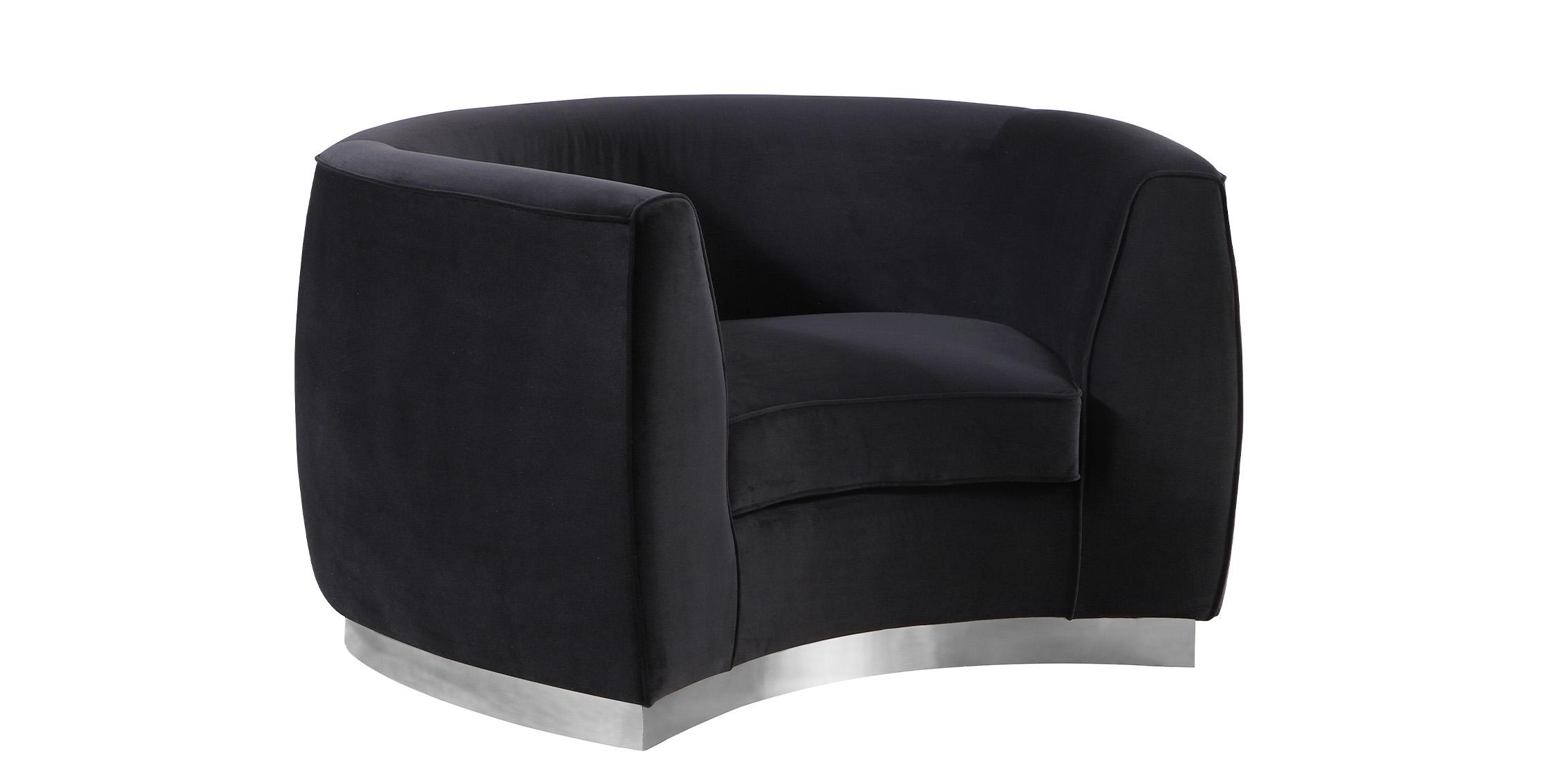 

    
Glam Black Velvet Arm Chair Julian 621Black-C Meridian Contemporary Modern
