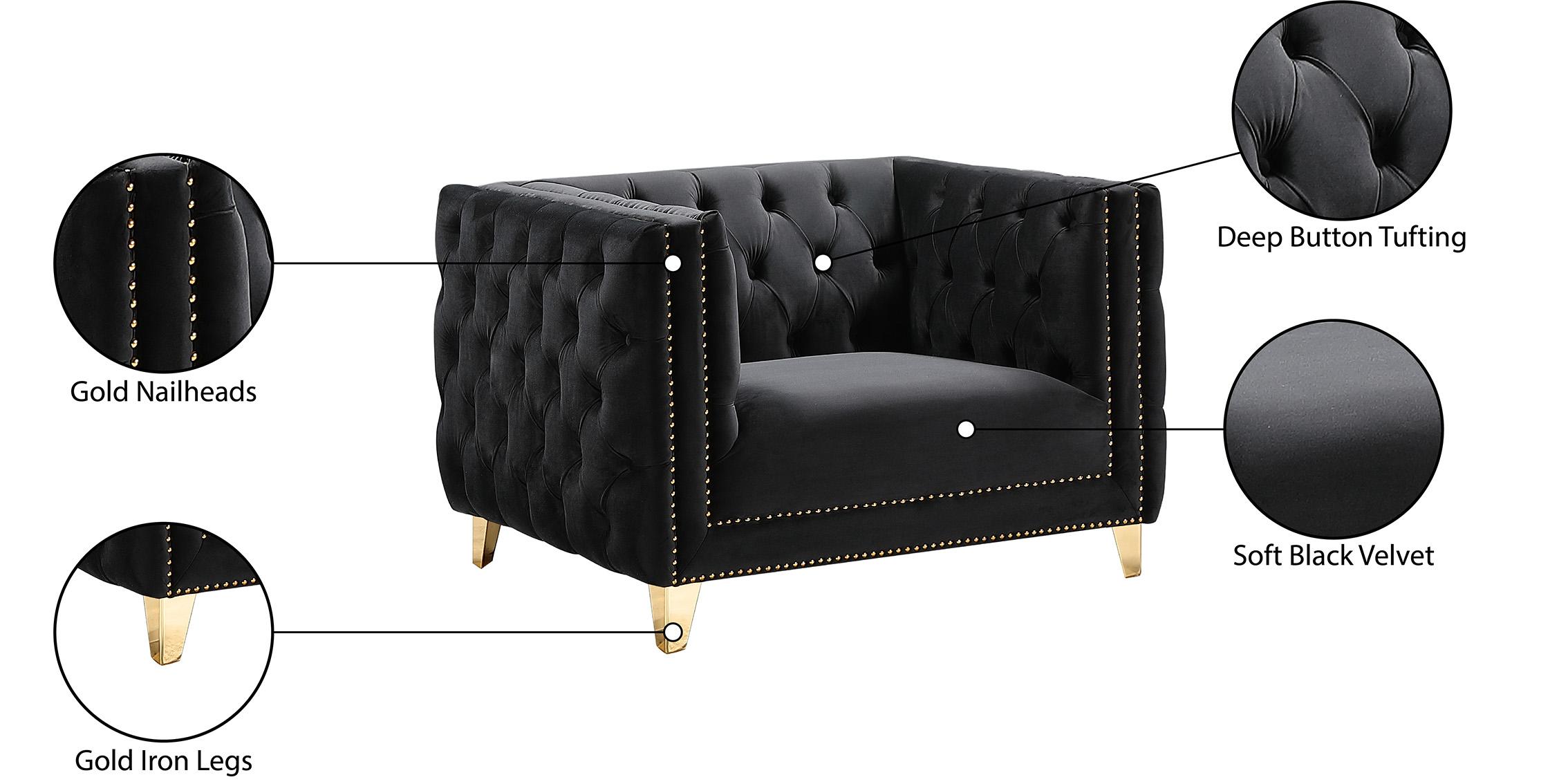 

        
Meridian Furniture MICHELLE 652Black-C Arm Chair Black Velvet 753359804347

