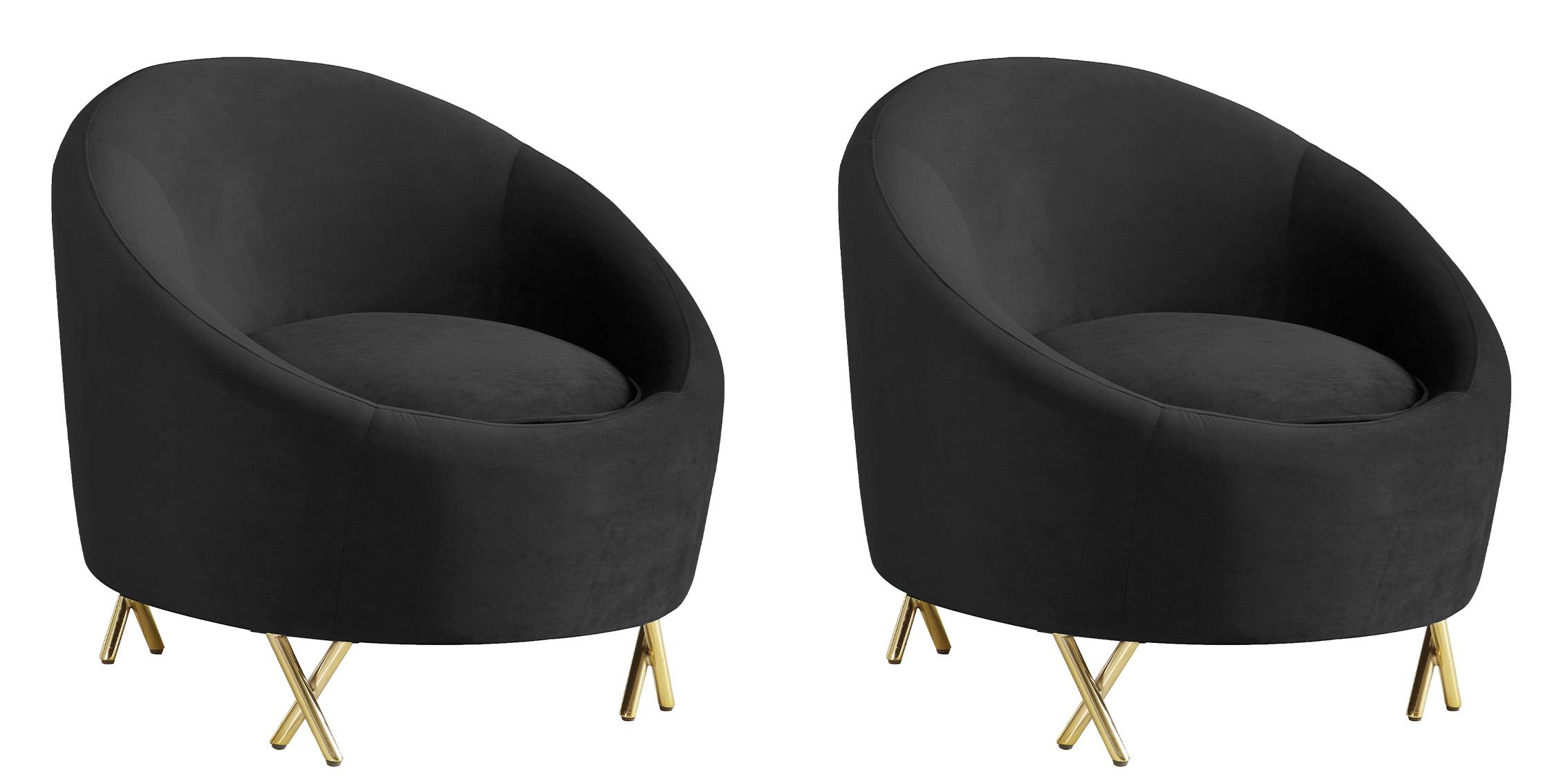 

    
Glam Black Velvet Chair Set 2Pcs SERPENTINE 679Black-C Meridian Contemporary
