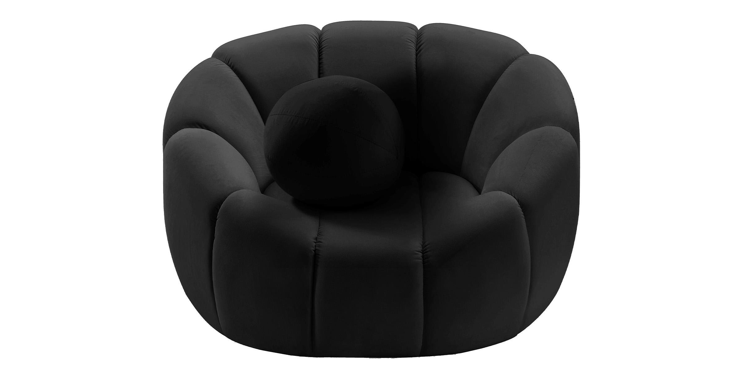 

    
Glam BLACK Velvet Channel Tufted Chair ELIJAH 613Black-C Meridian Modern

