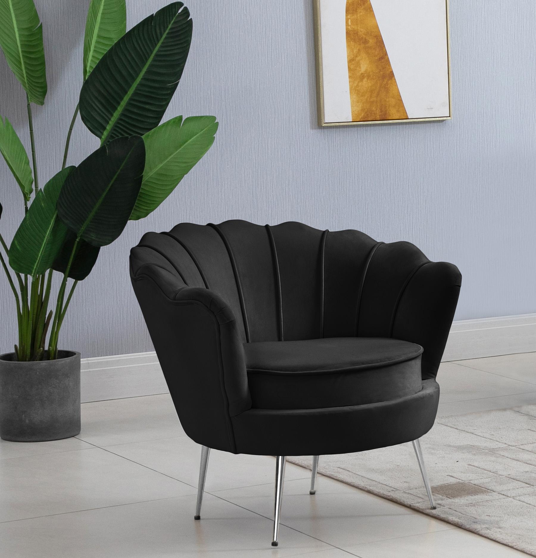 

        
Meridian Furniture GARDENIA 684Black-C-Set Arm Chair Set Black Velvet 094308257136
