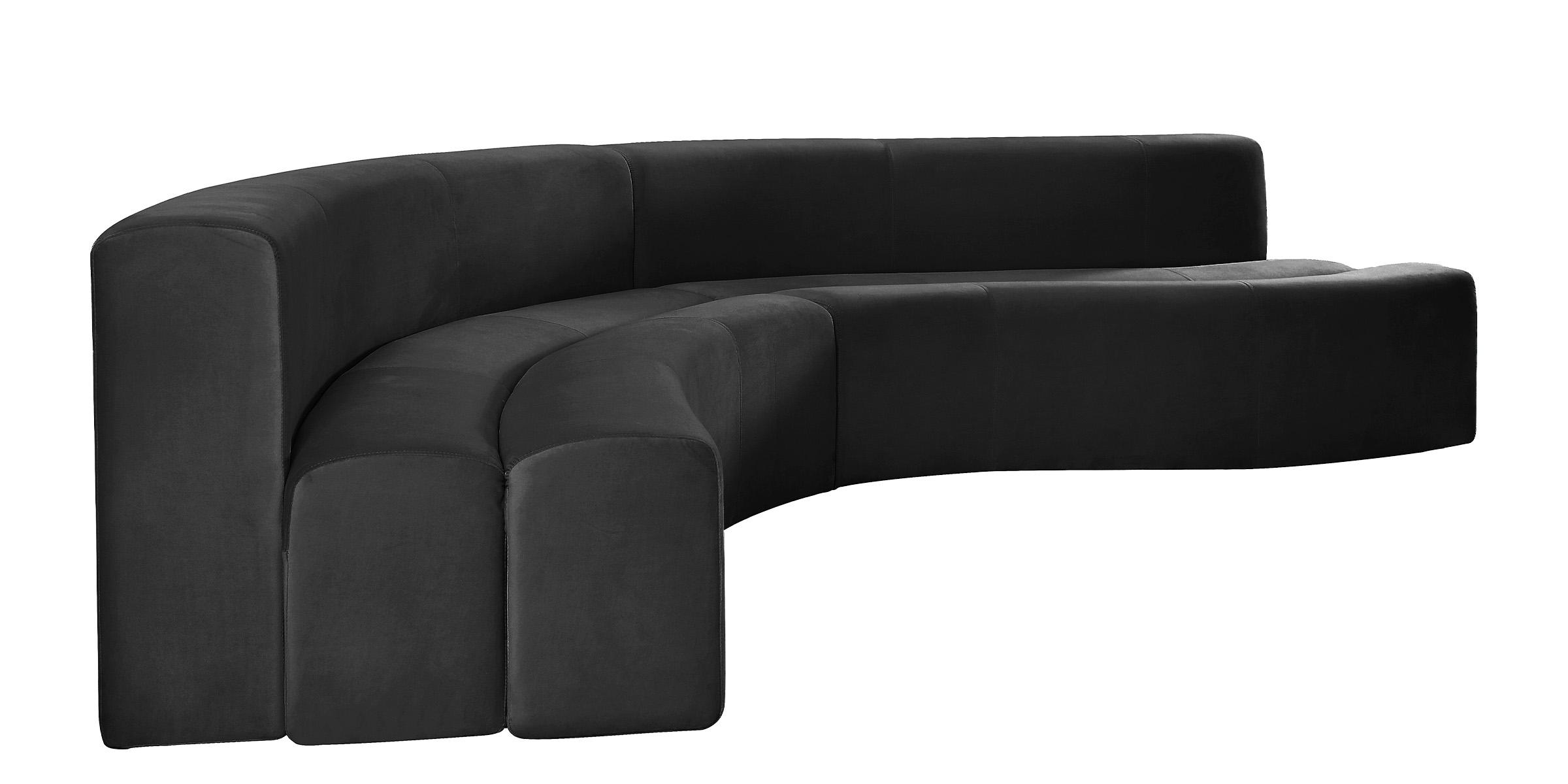 Contemporary, Modern Sectional Sofa Curl 624Black-Sectional 624Black-Sectional in Black Velvet