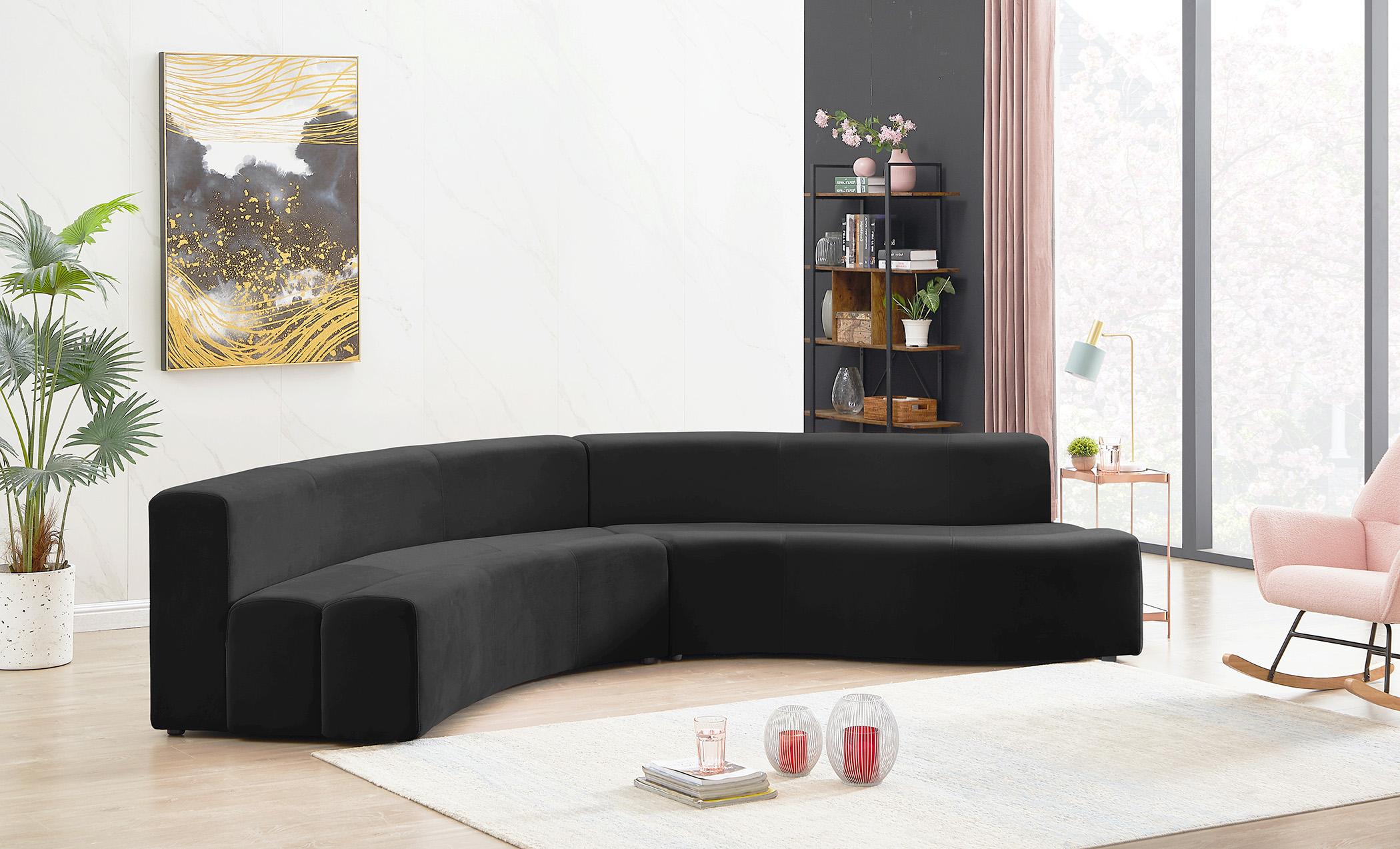 

    
624Black-Sectional Glam BLACK Velvet Channel Tufted Sectional Curl 624Black Meridian Contemporary
