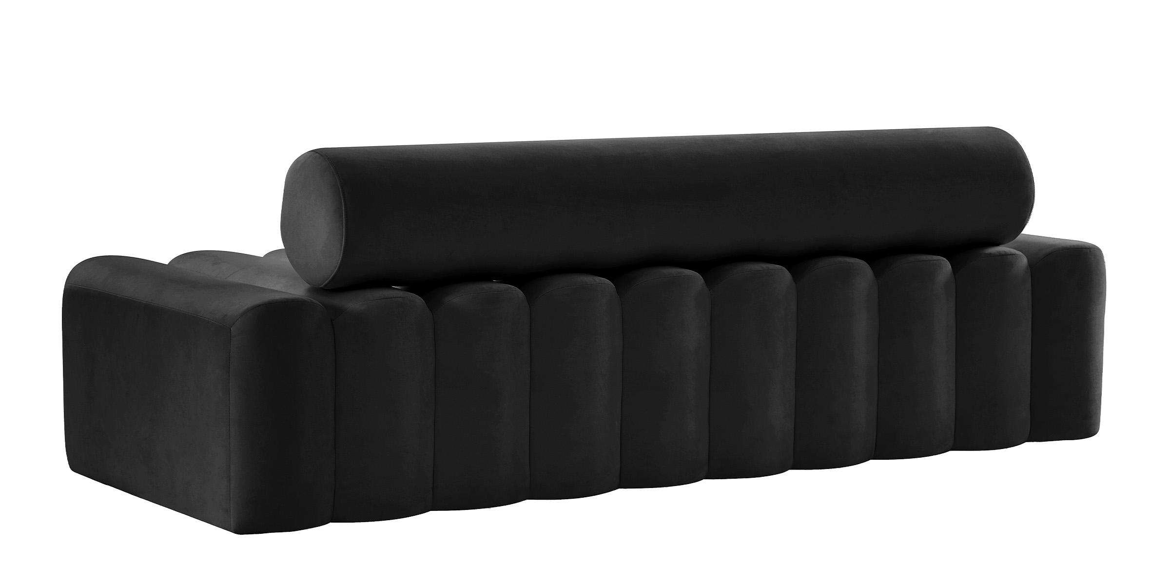 

    
 Order  Glam BLACK Velvet Channel Tufted Sofa Set 3Pcs Melody 647Black Meridian Modern
