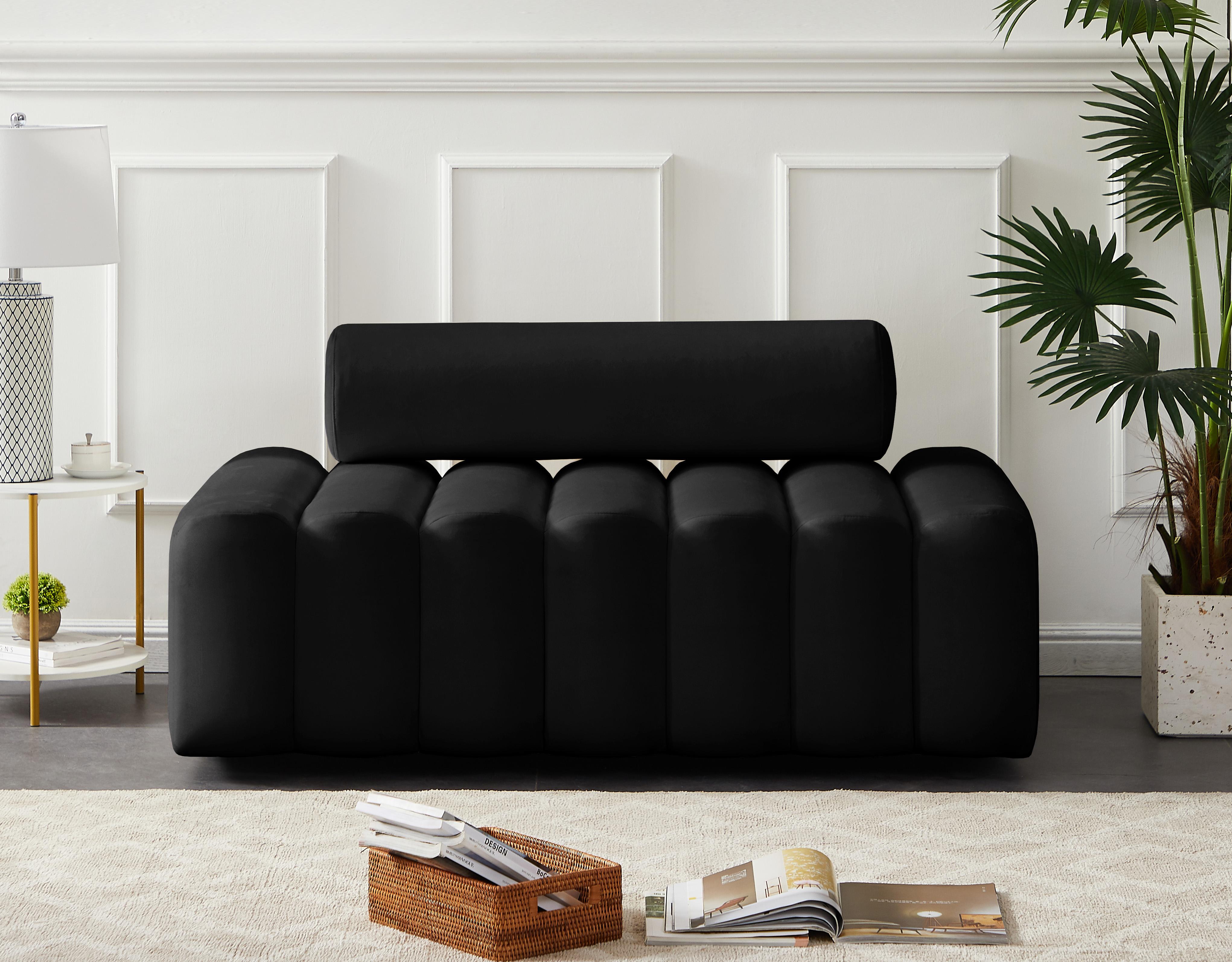 

        
Meridian Furniture Melody 647Black-S-Set-3 Sofa Set Black Velvet 094308256214
