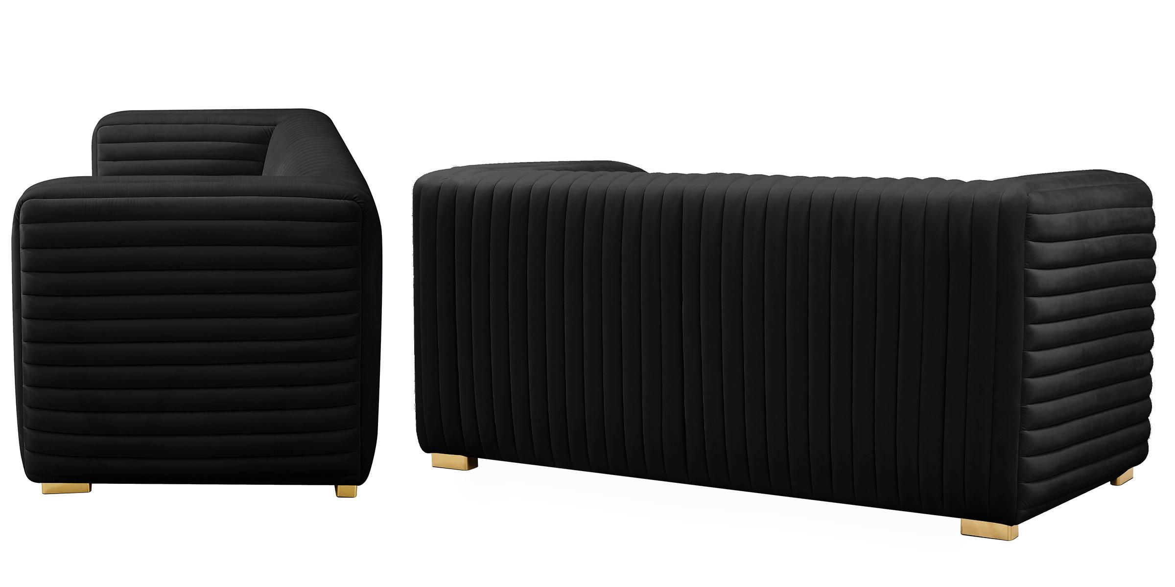 

    
640Black-S-Set-3 Glam BLACK Velvet Channel Tufted Sofa Set 3Pcs Ravish 640Black Meridian Modern

