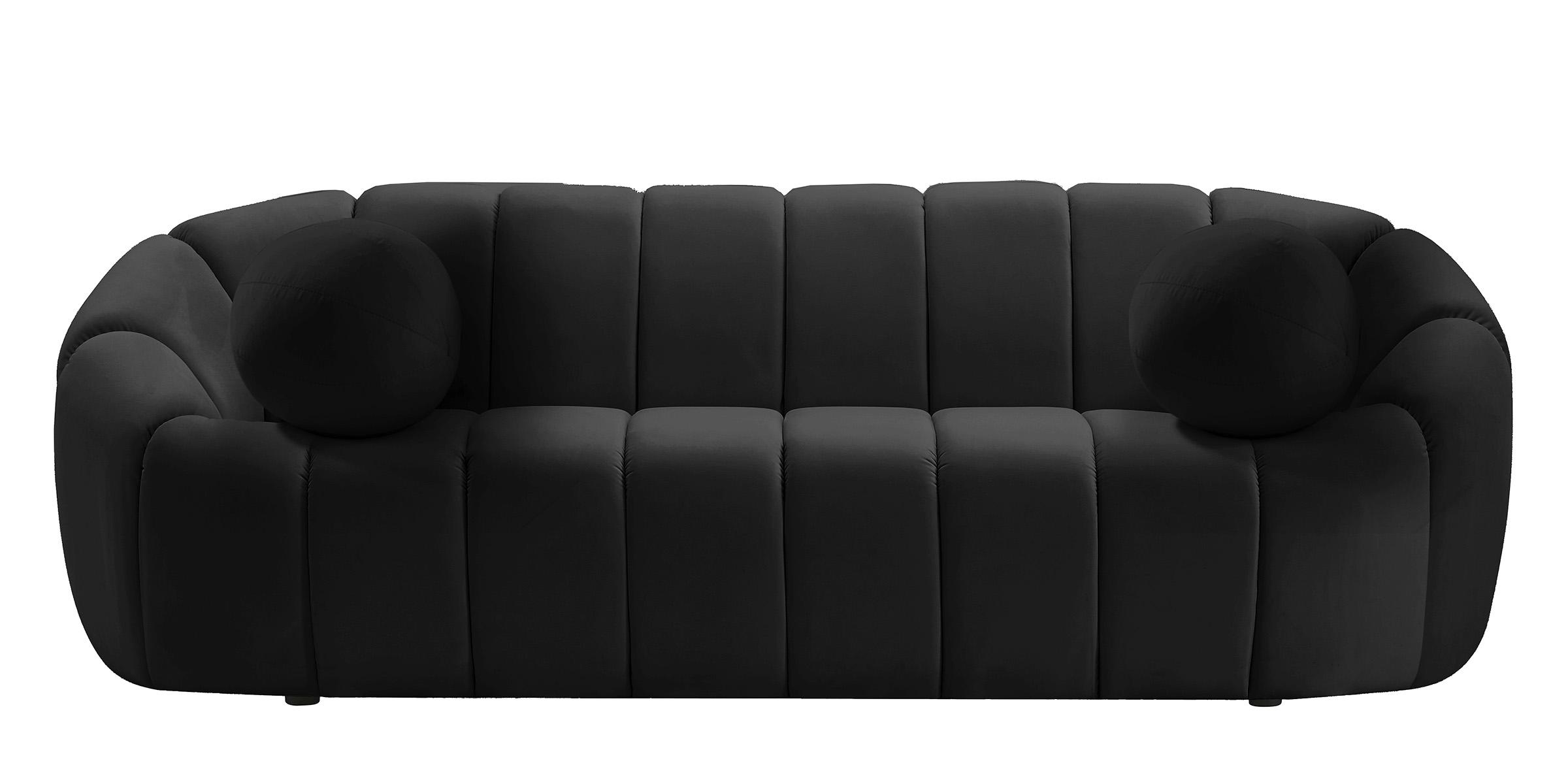 

    
613Black-S-Set-2 Glam BLACK Velvet Channel Tufted Sofa Set 2P ELIJAH 613Black-S Meridian Modern
