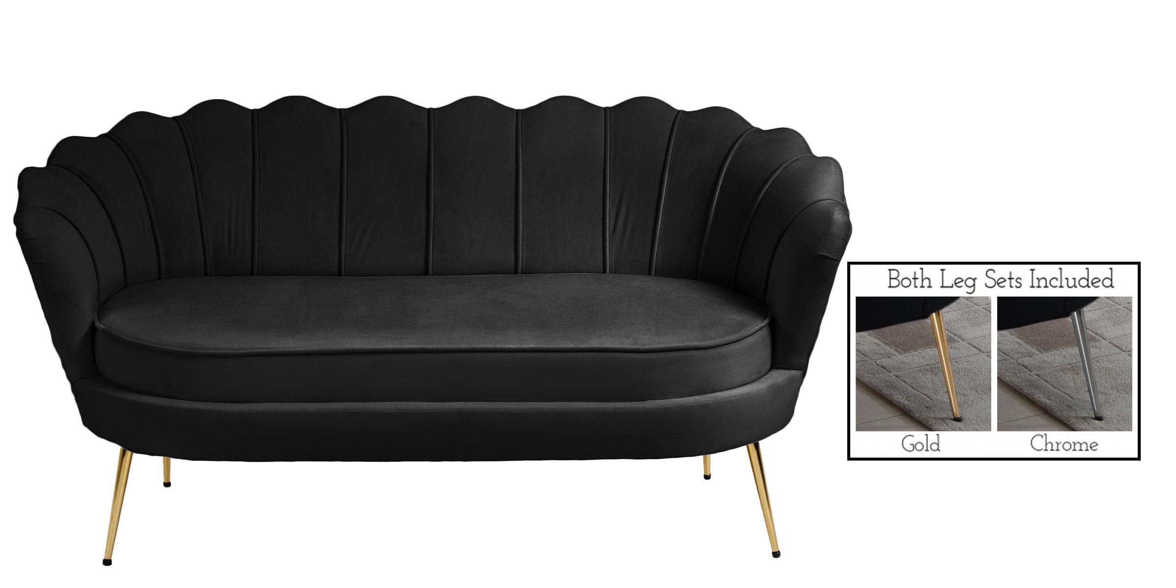 

        
094308257112Glam BLACK Velvet Channel Tufted Sofa Set 2Pcs GARDENIA 684Black Meridian Modern
