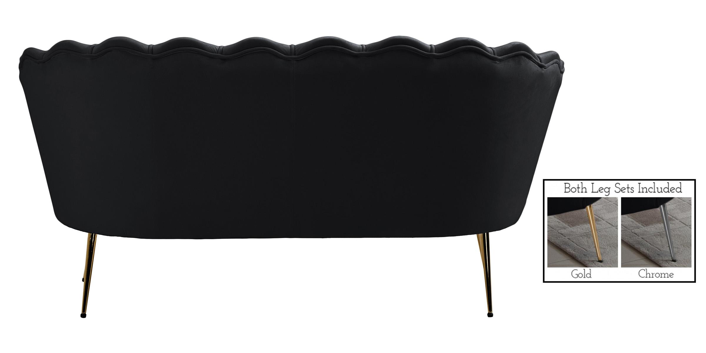 

    
 Shop  Glam BLACK Velvet Channel Tufted Sofa Set 2Pcs GARDENIA 684Black Meridian Modern
