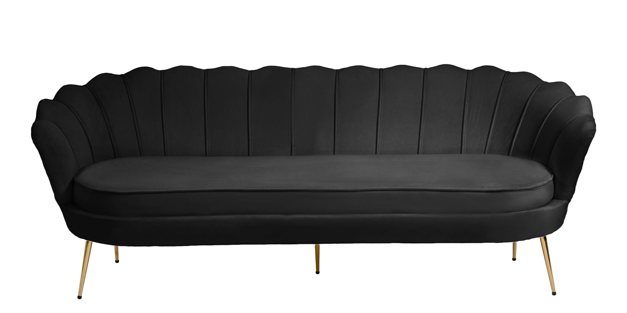 

    
 Order  Glam BLACK Velvet Channel Tufted Sofa Set 3Pcs GARDENIA 684Black Meridian Modern
