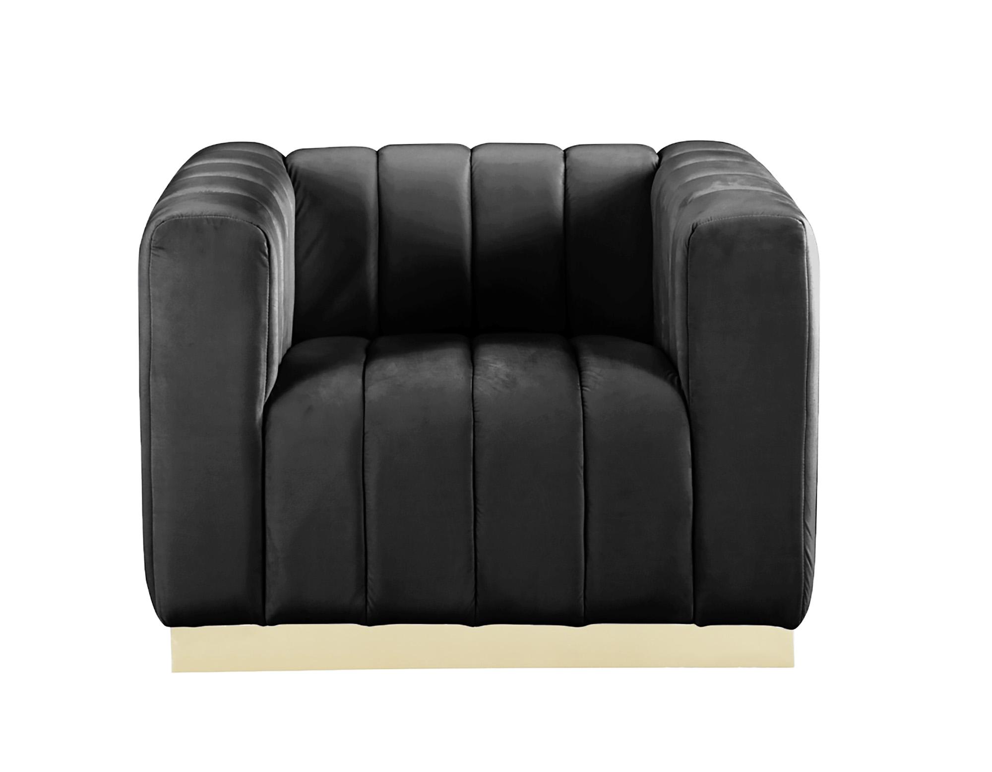 

    
603Black-S-Set-3 Glam Black Velvet Channel Tufted Sofa Set 3Pcs MARLON 603Black-S Meridian Modern
