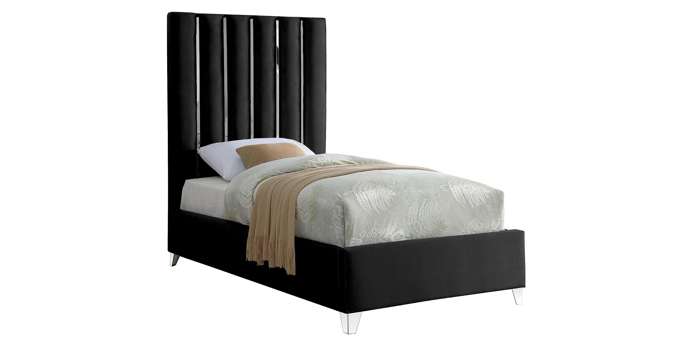 Contemporary, Modern Platform Bed ENZO EnzoBlack-T EnzoBlack-T in Black Soft Velvet