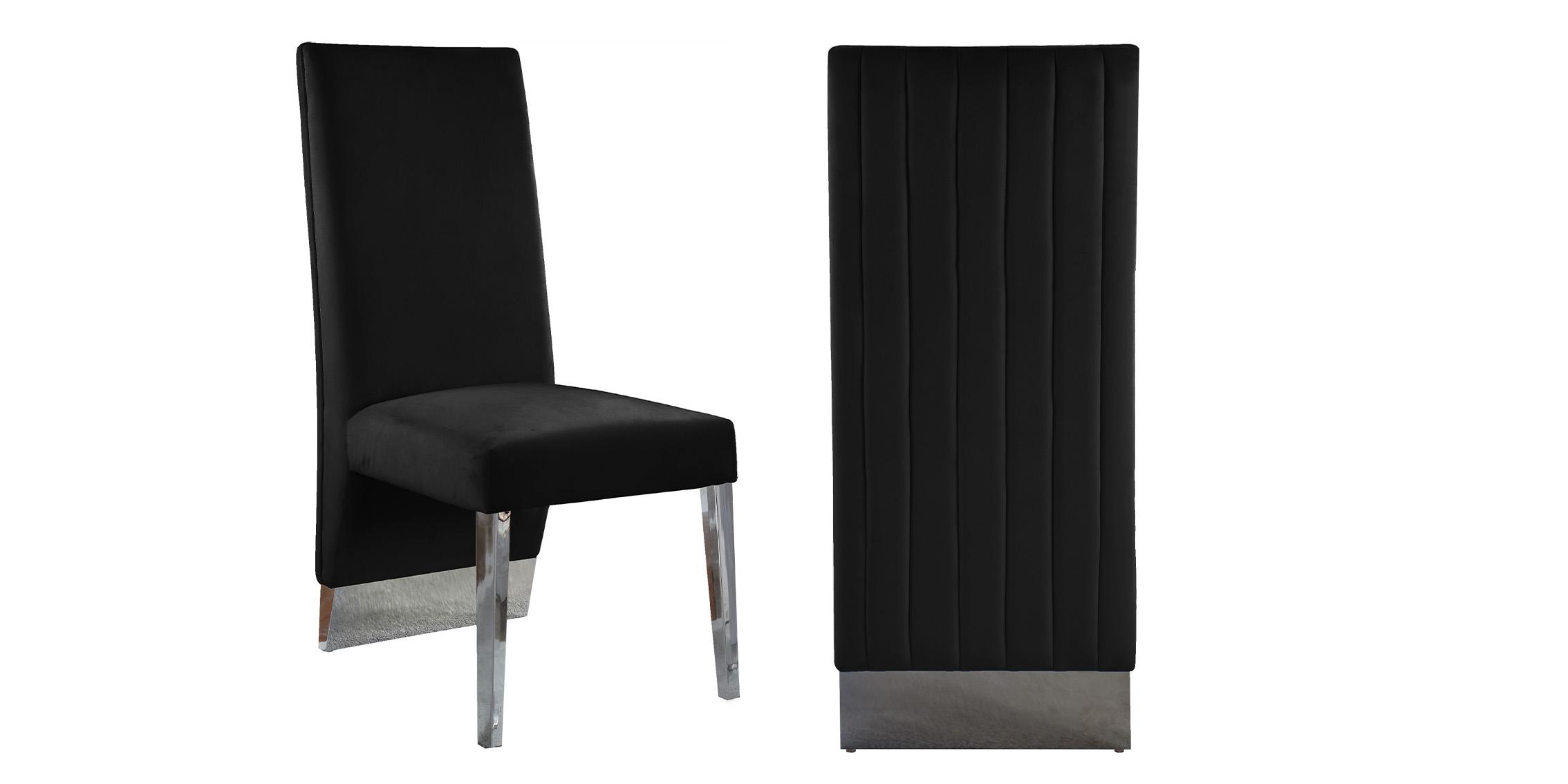 

        
Meridian Furniture PORSHA 756Black-C Chair Set Chrome/Black Velvet 704831404524
