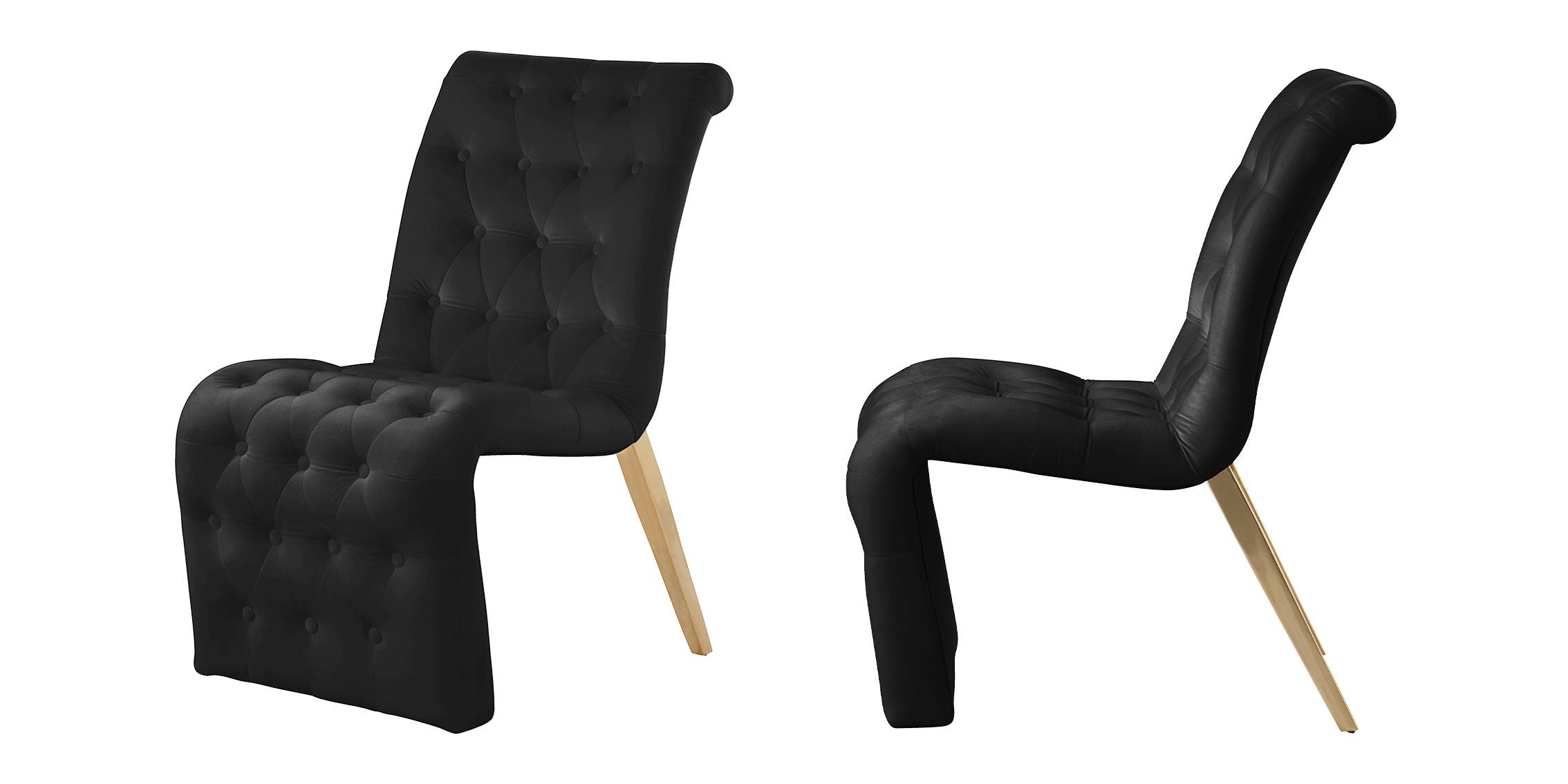 

        
Meridian Furniture CURVE 920Black-C Dining Chair Set Gold/Black Velvet 753359806976
