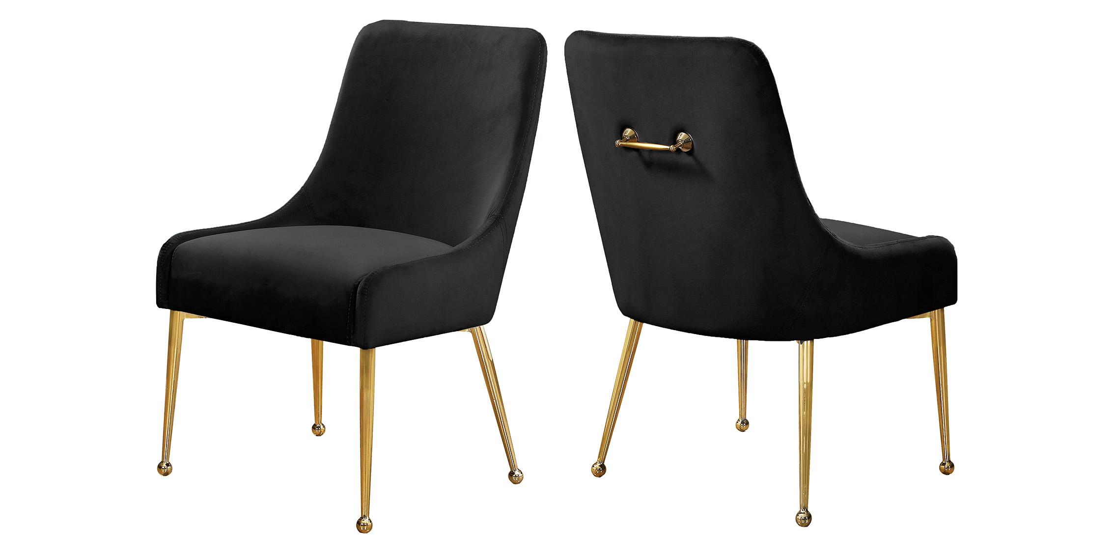 

    
Glam Black Velvet Dining Chair Set 2Pcs OWEN 744Black Meridian Contemporary
