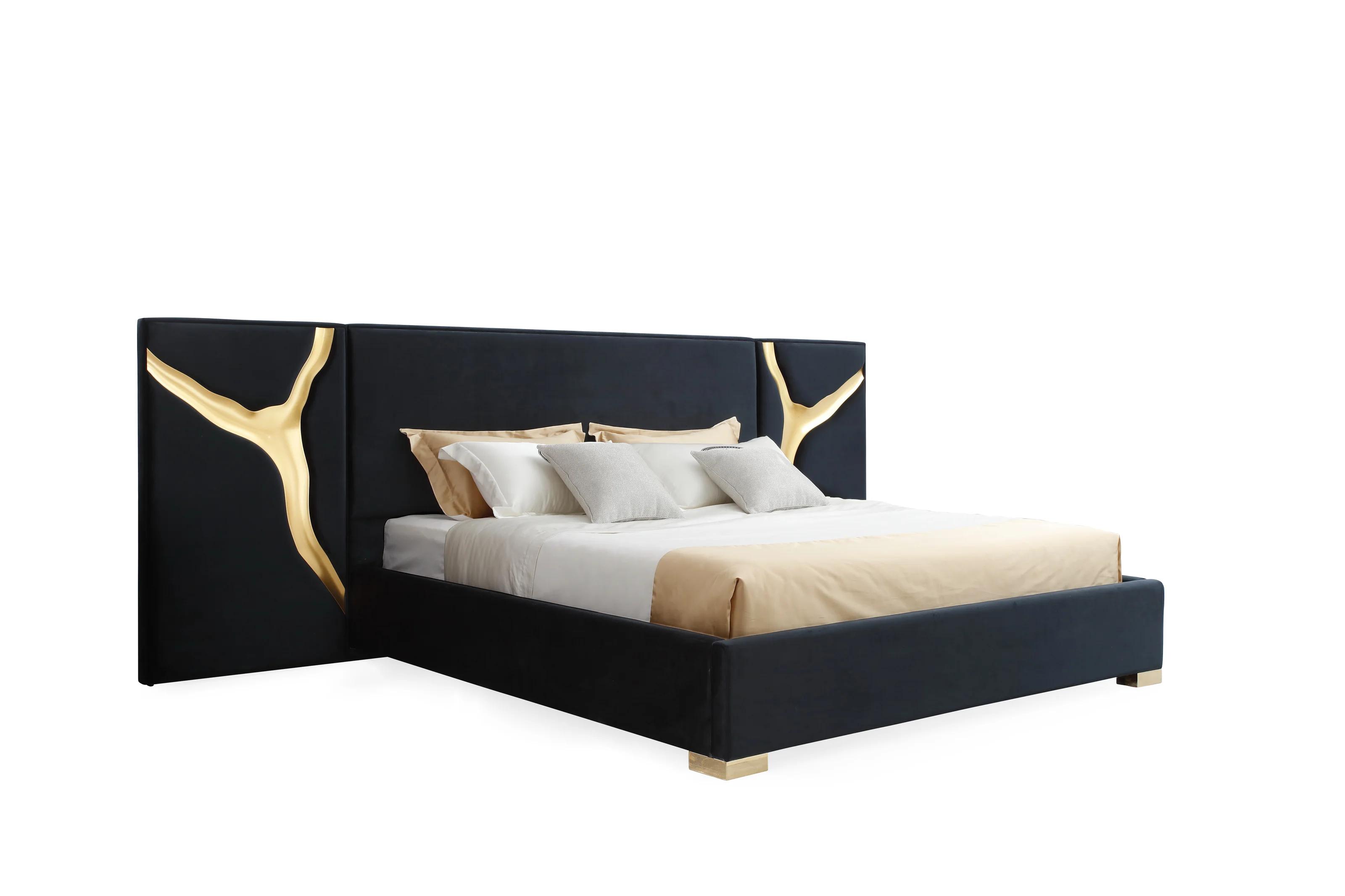 

    
VIG Furniture Aspen Bedroom Set Gold/Black VGVCBD1801-BLK-BED-EK-6pcs
