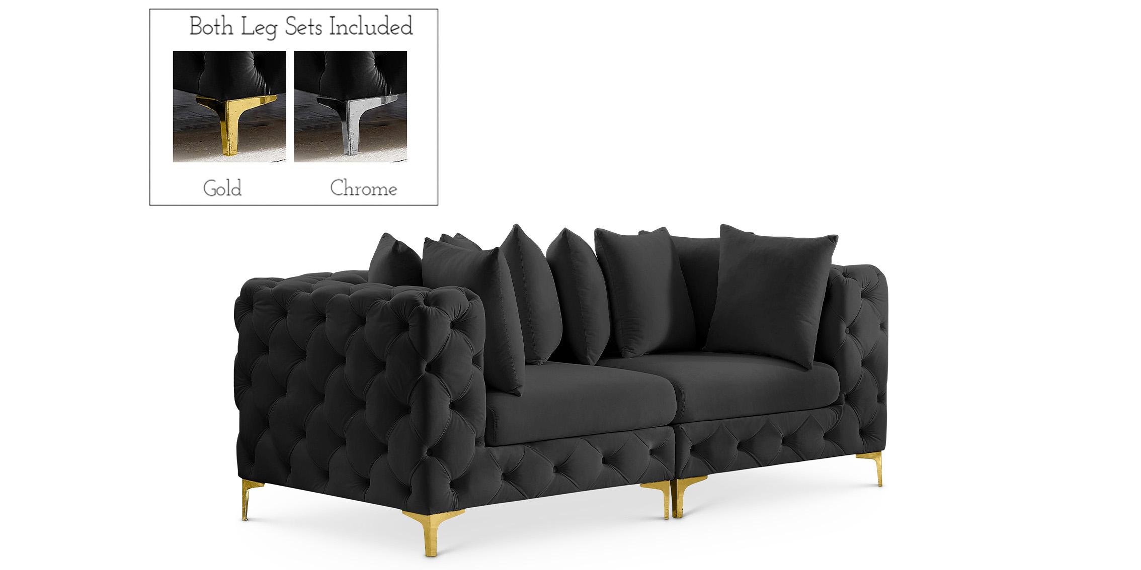 

    
Glam Black Velvet Modular Sofa TREMBLAY 686Black-S78 Meridian Modern
