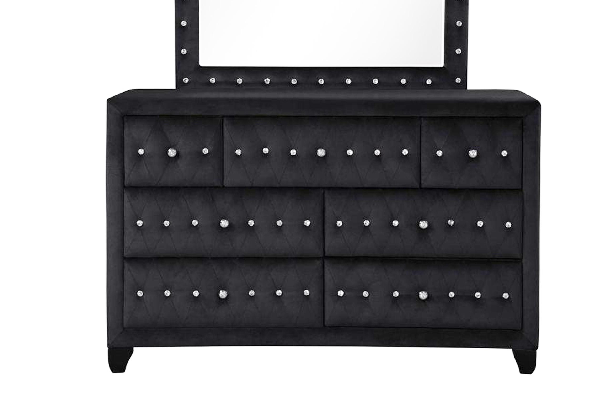 Contemporary, Modern Dresser SOPHIA SOPHIA-BK-DR in Black Velvet