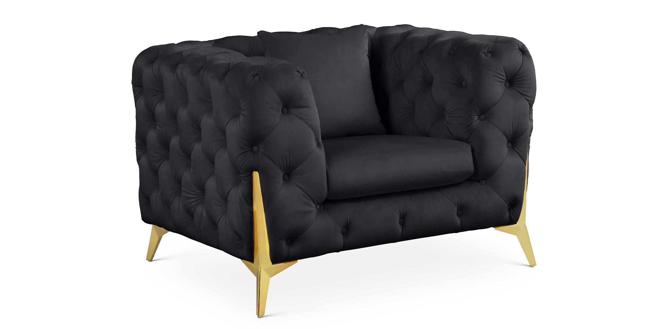 Contemporary, Modern Arm Chair KINGDOM 695Black-C 695Black-C in Black Velvet