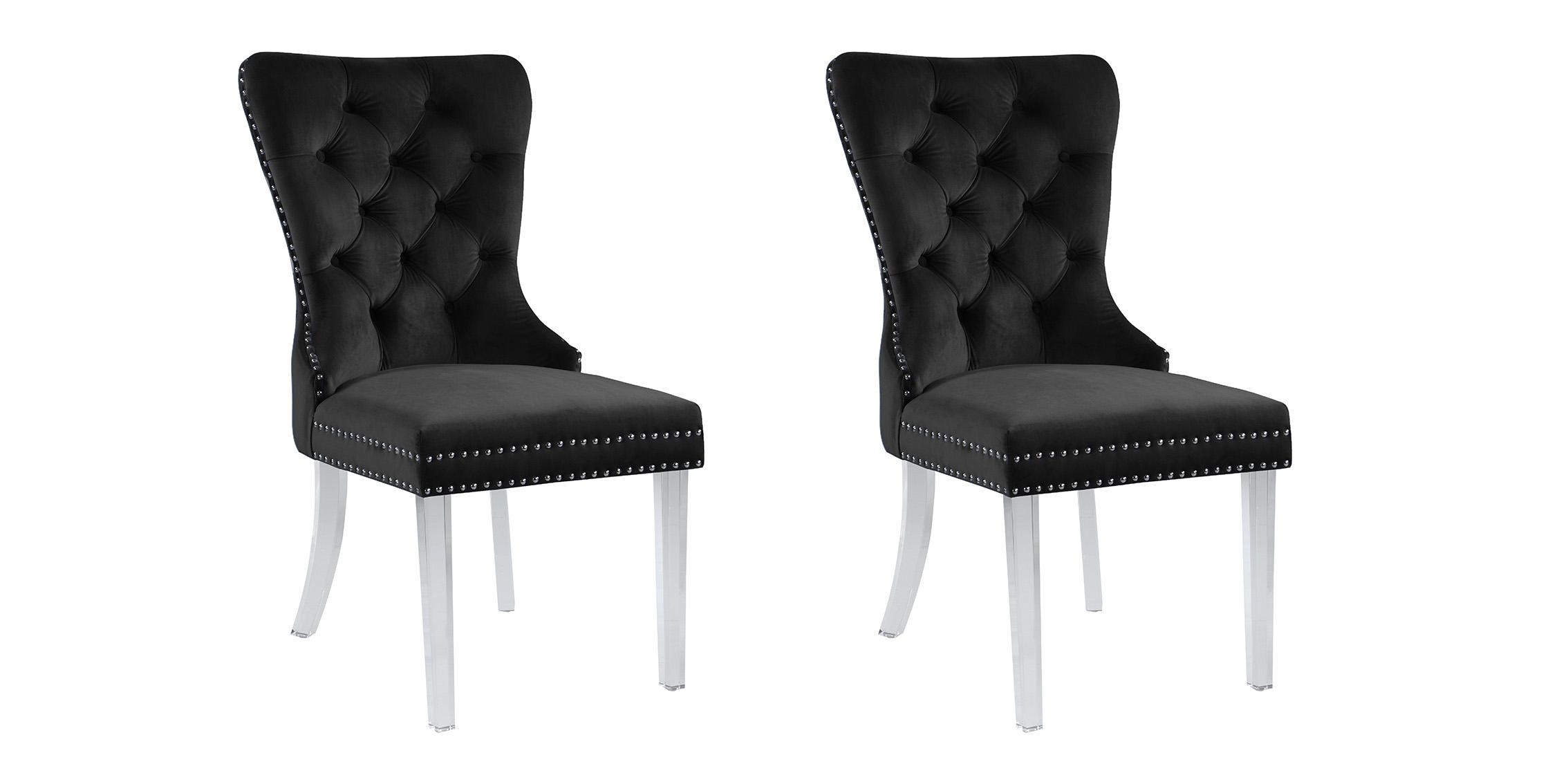 

        
Meridian Furniture MILEY 746Black-C Dining Chair Set Black Velvet 704831400014
