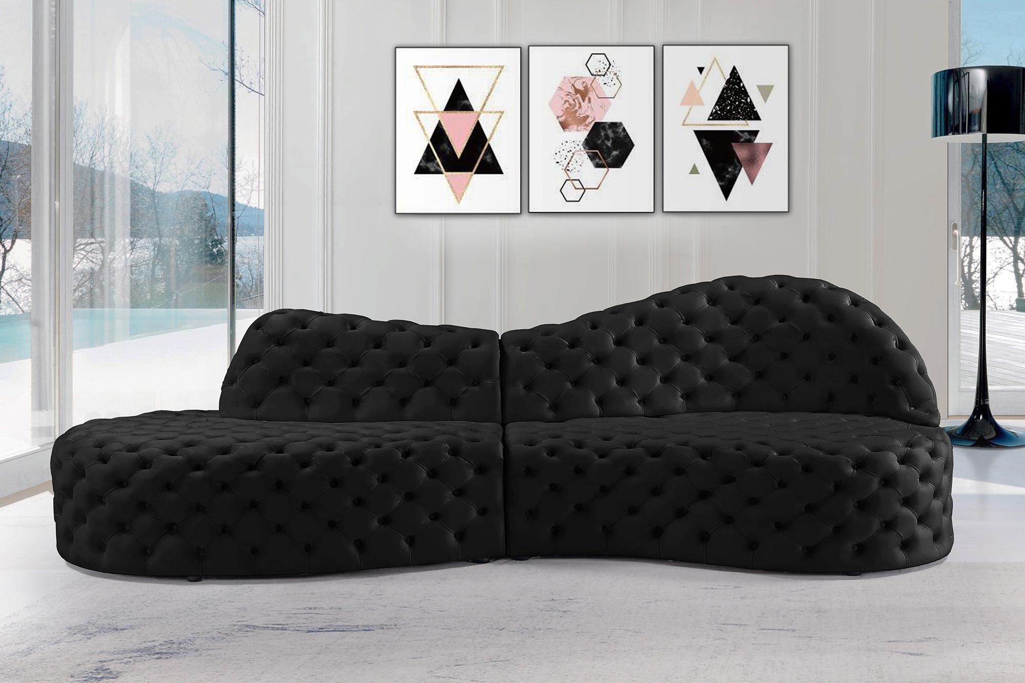 

    
654Black-Sectional Glam Black Velvet Tufted Sectional Sofa ROYAL 654Black Meridian Contemporary
