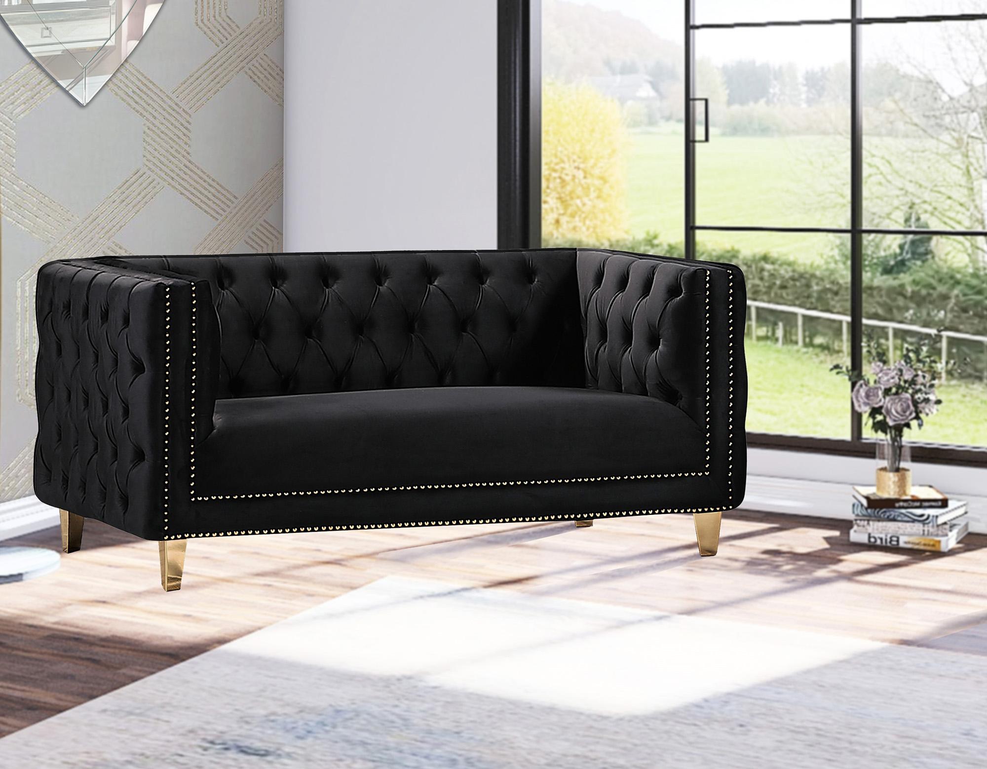 

        
753359804323Glam Black Velvet Sofa Set 2Pcs MICHELLE 652Black Meridian Contemporary Modern
