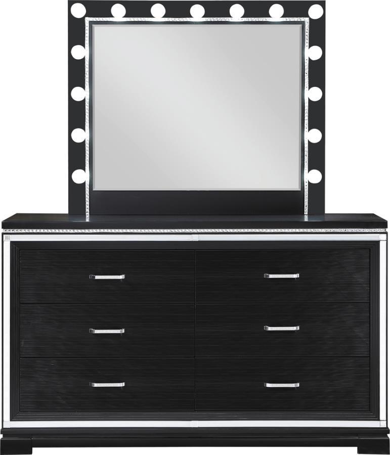 Modern Dresser w/Mirror 223363-2PC Eleanor 223363-2PC in Black 