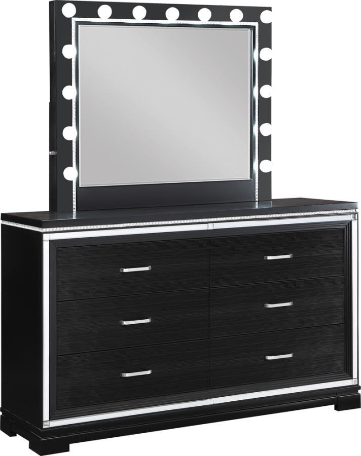 

    
Glam Black Wood Dresser w/Mirror Coaster 223363 Eleanor
