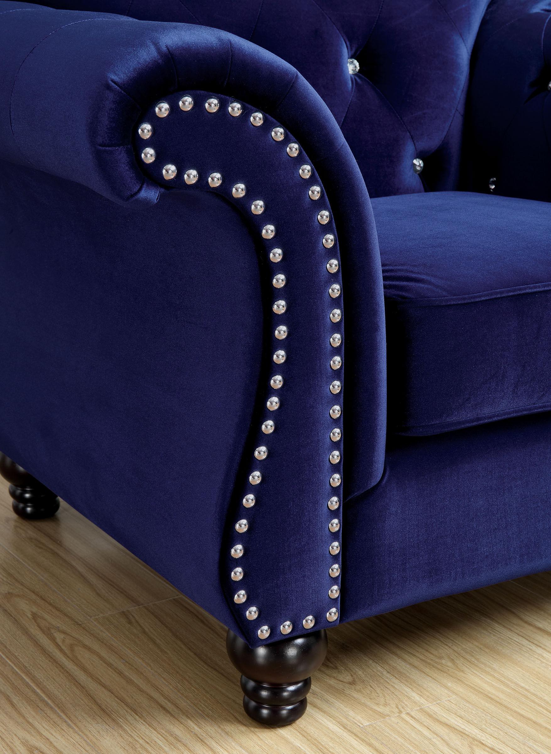 

                    
Buy Glam Blue Flannelette Living Room Set 3pcs Furniture of America Jolanda
