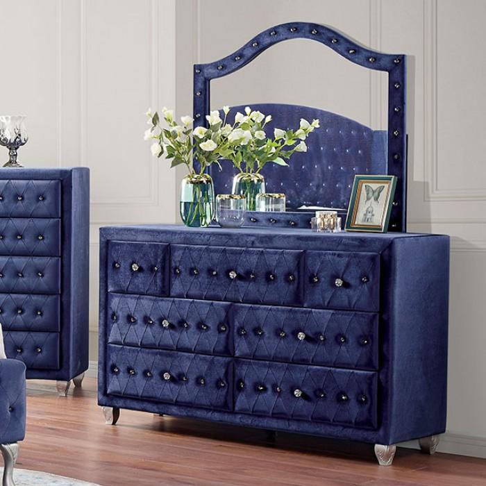 

    
Glam Blue Solid Wood Dresser With Mirror 2PCS Furniture of America Alzir CM7150BL-D-2PCS
