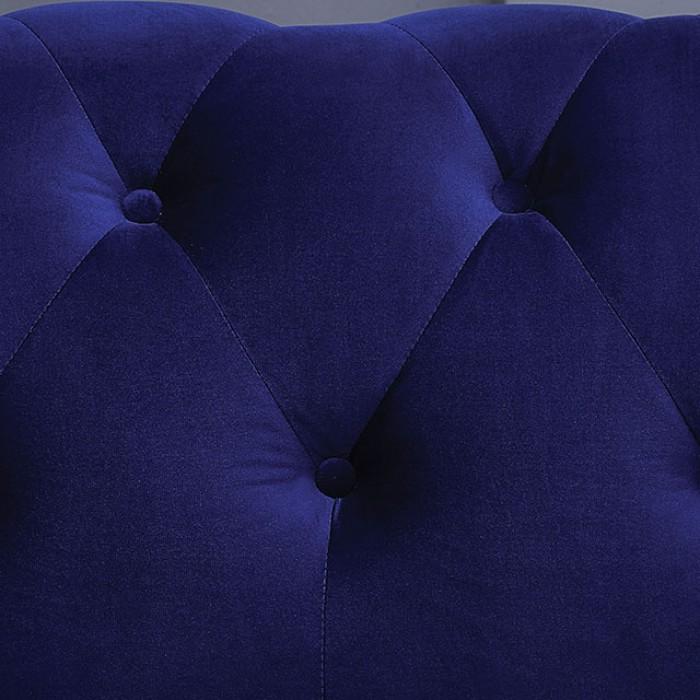 

    
Glam Blue Velvet-Like Fabric Arm Chair Furniture of America CM6240BL-CH Giacomo
