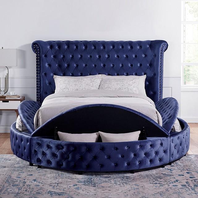 

    
Furniture of America CM7178BL-EK Sansom Platform Bed Blue CM7178BL-EK
