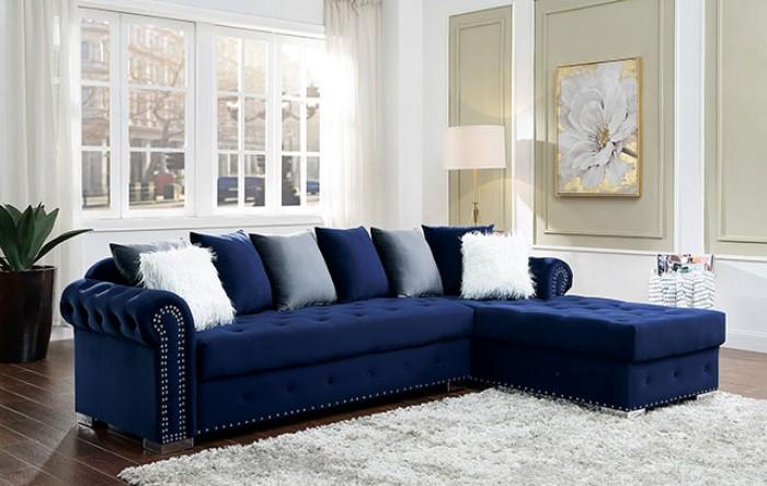 Modern Sectional Sofa CM6239BL Wilmington CM6239BL in Blue 