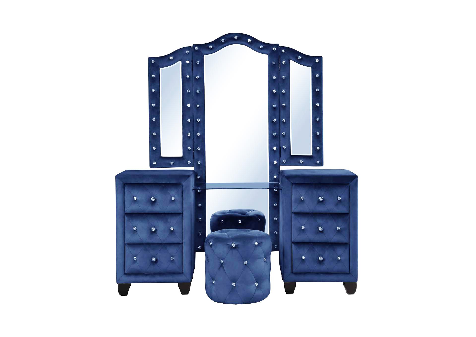 

        
Galaxy Home Furniture SOPHIA Panel Bedroom Set Blue Velvet 733569287789
