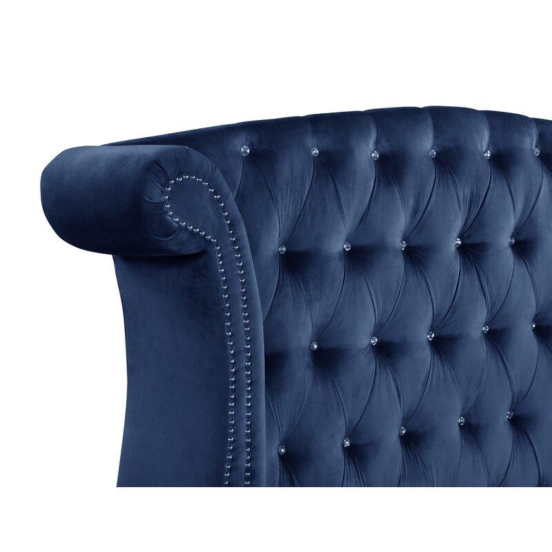 

    
 Order  Blue Velvet Tufted Full Bedroom Set 4P w/ VANITY SOPHIA Galaxy Home Modern
