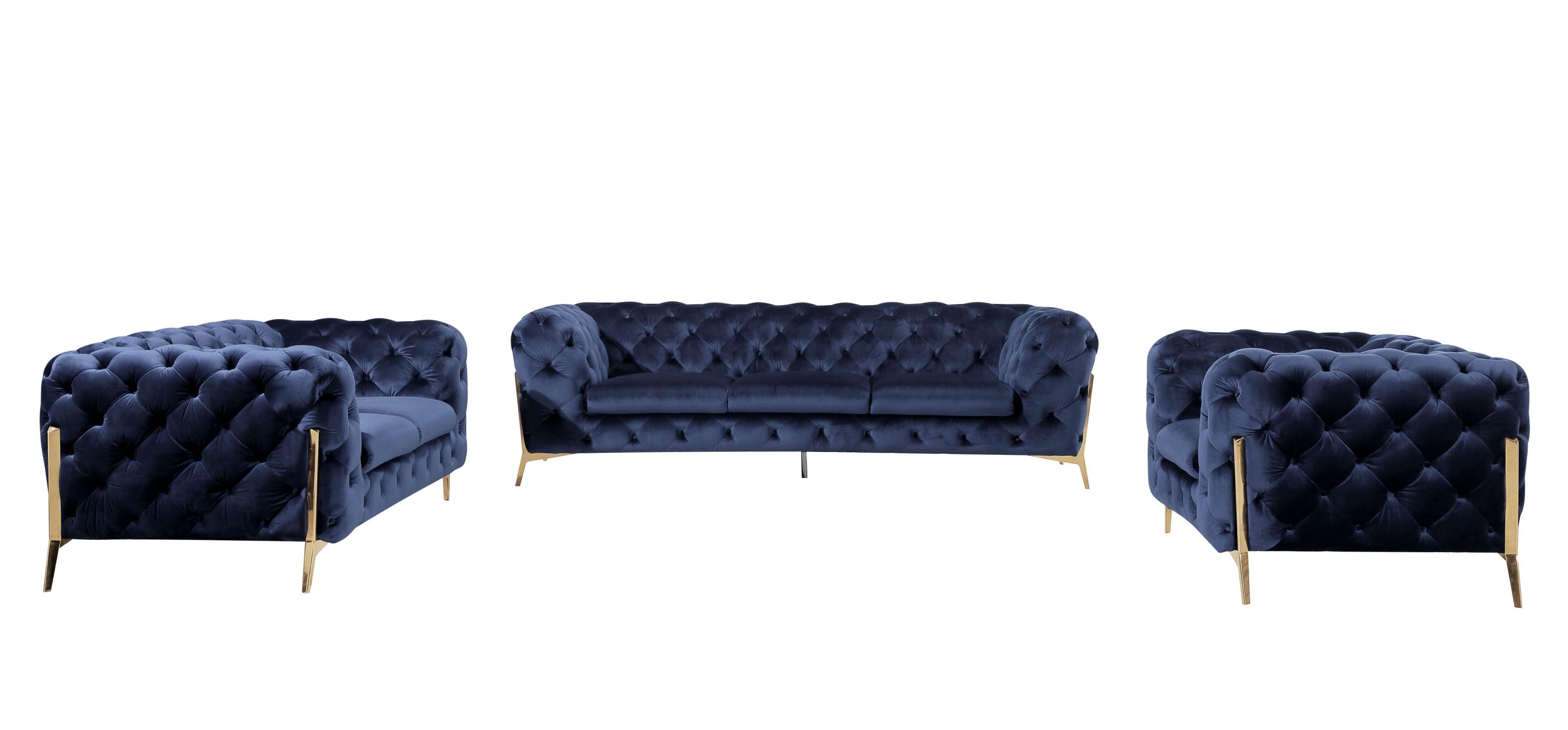 

    
Glam Blue Velvet Tufted Sofa Set 3P Divani Casa Quincey VIG Contemporary Modern
