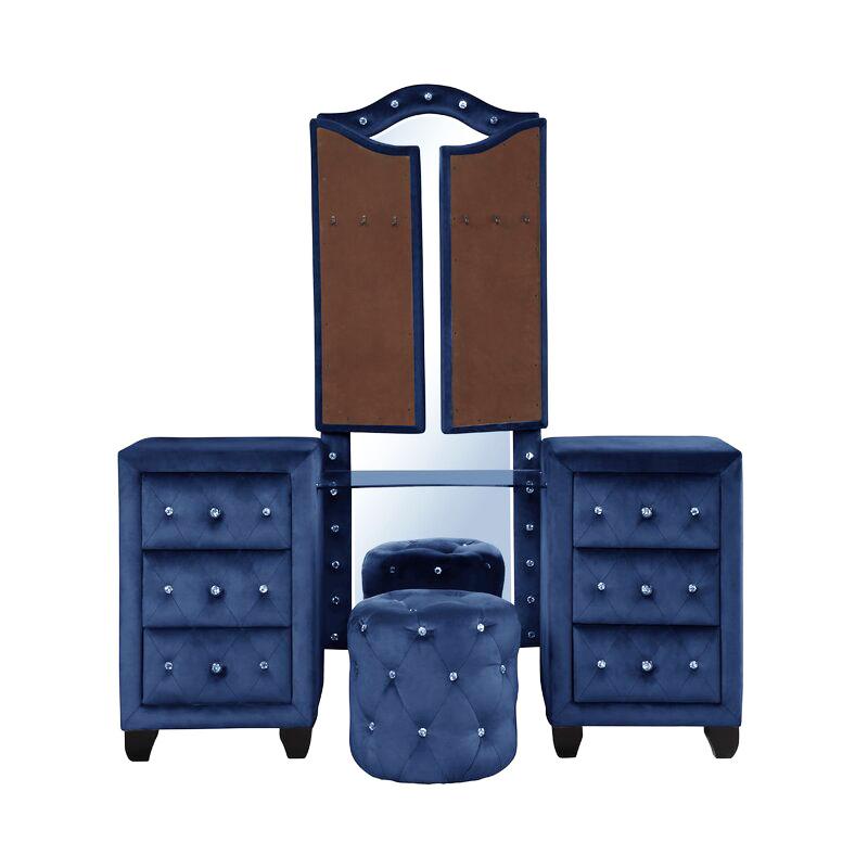 

        
Galaxy Home Furniture SOPHIA Vanity Set Blue Velvet 808857829399
