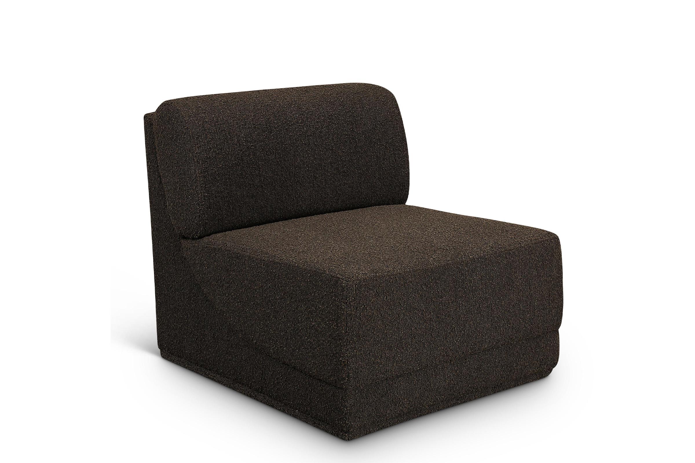 

    
Glam Brown Boucle Modular Armless Chair Ollie 118Brown-Armless Meridian Modern
